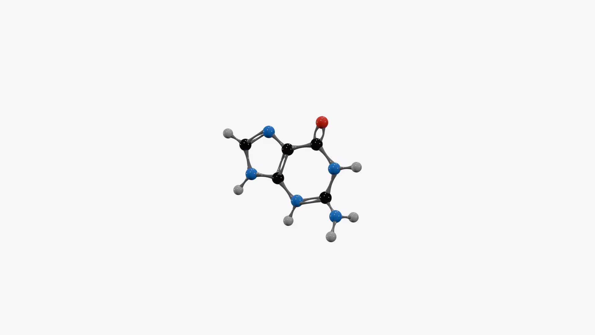 Guanine Molecule Low-poly 3D model_6