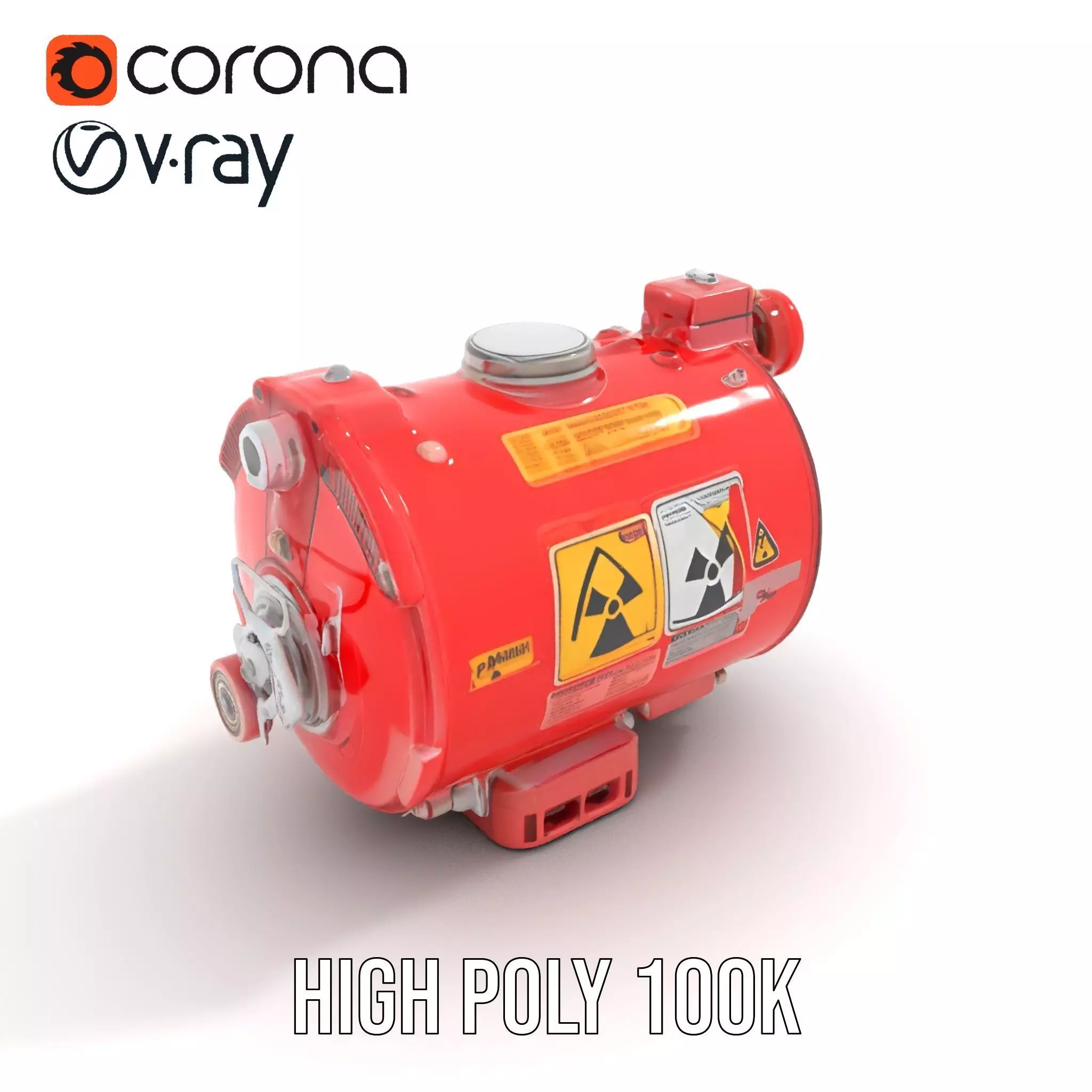 Nuclear Warning Barrel model pack Low-poly 3D model_15