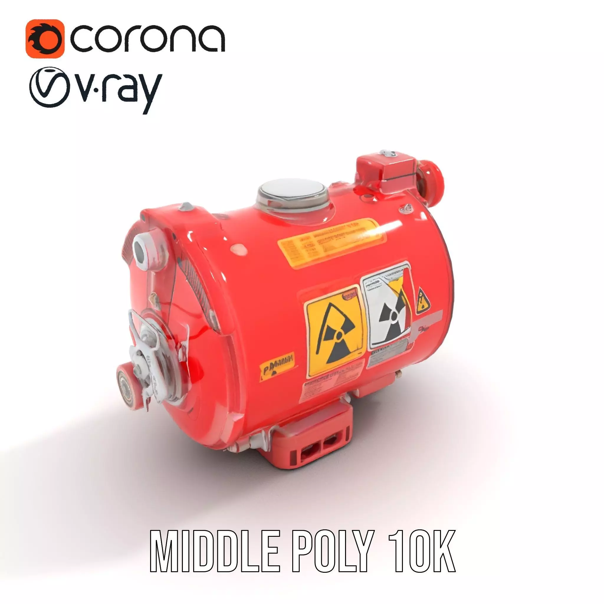 Nuclear Warning Barrel model pack Low-poly 3D model_6