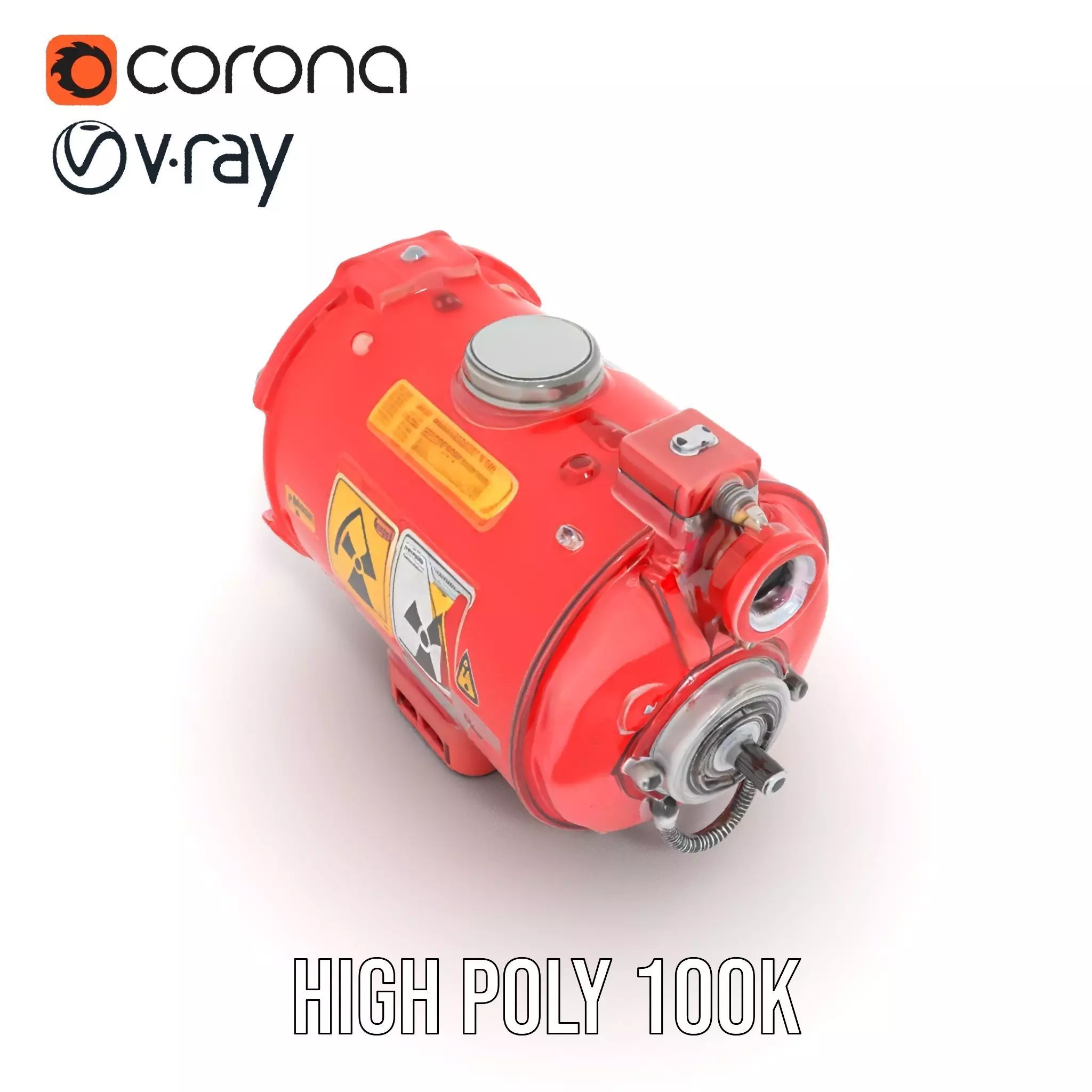 Nuclear Warning Barrel model pack Low-poly 3D model_12