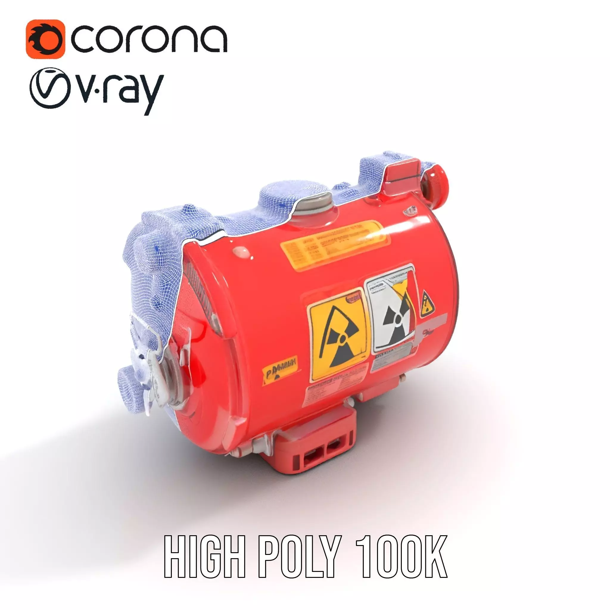 Nuclear Warning Barrel model pack Low-poly 3D model_32