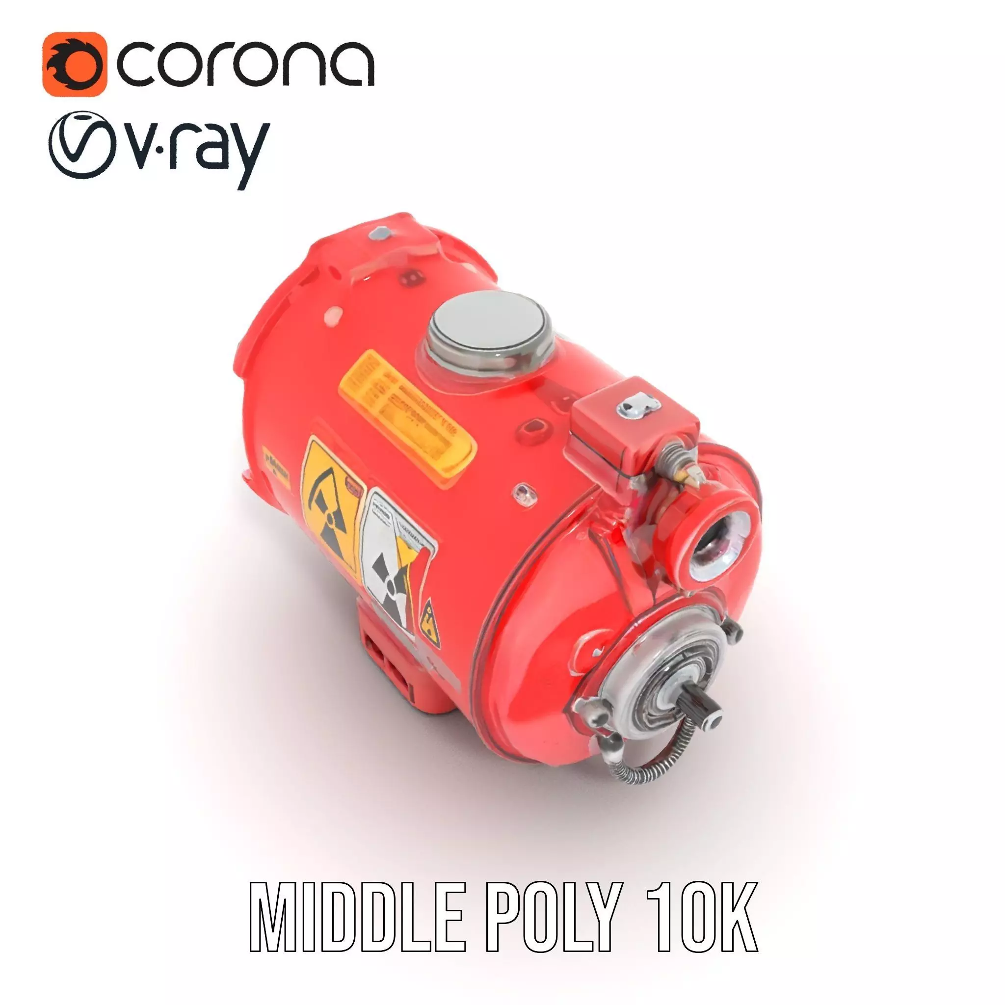 Nuclear Warning Barrel model pack Low-poly 3D model_10