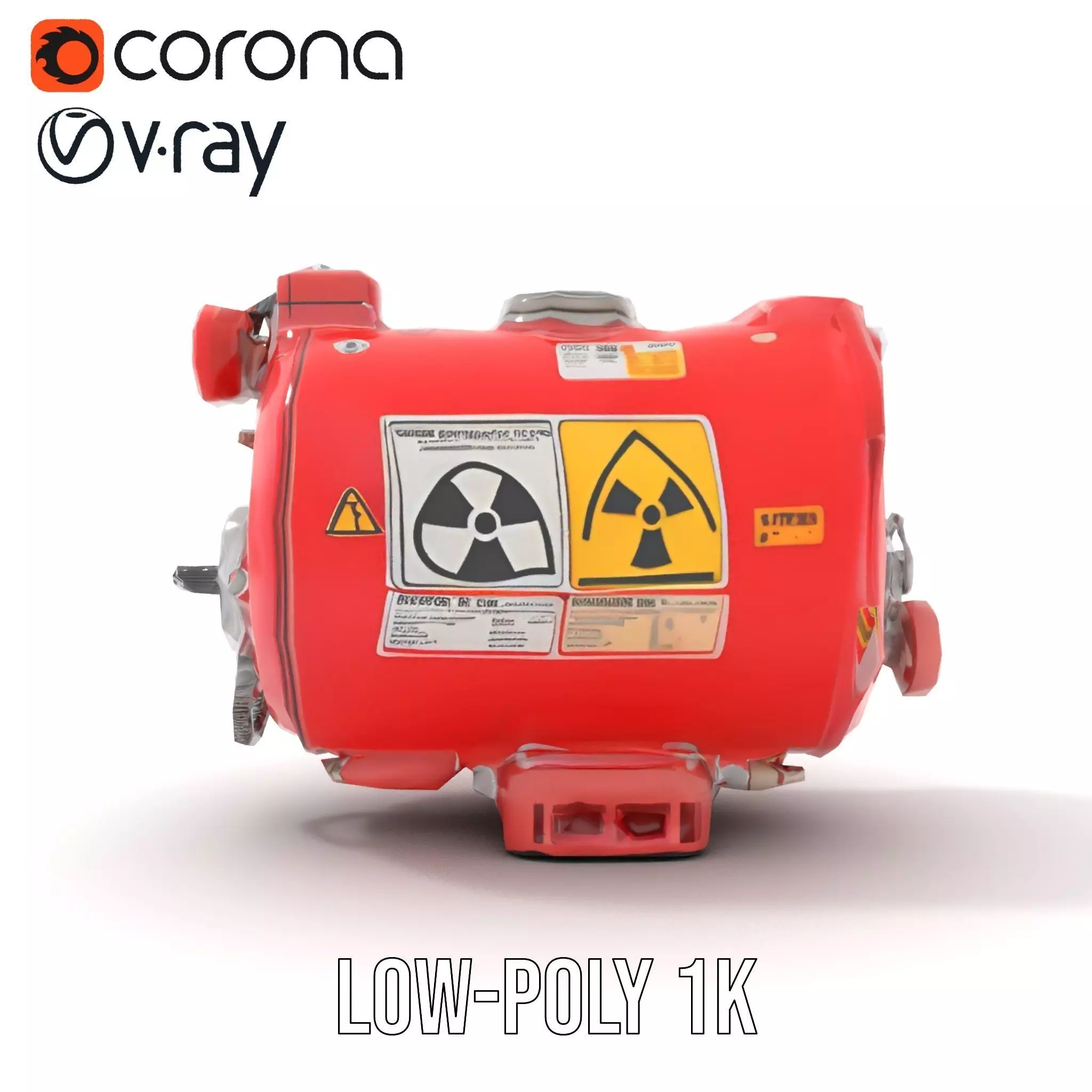 Nuclear Warning Barrel model pack Low-poly 3D model_17