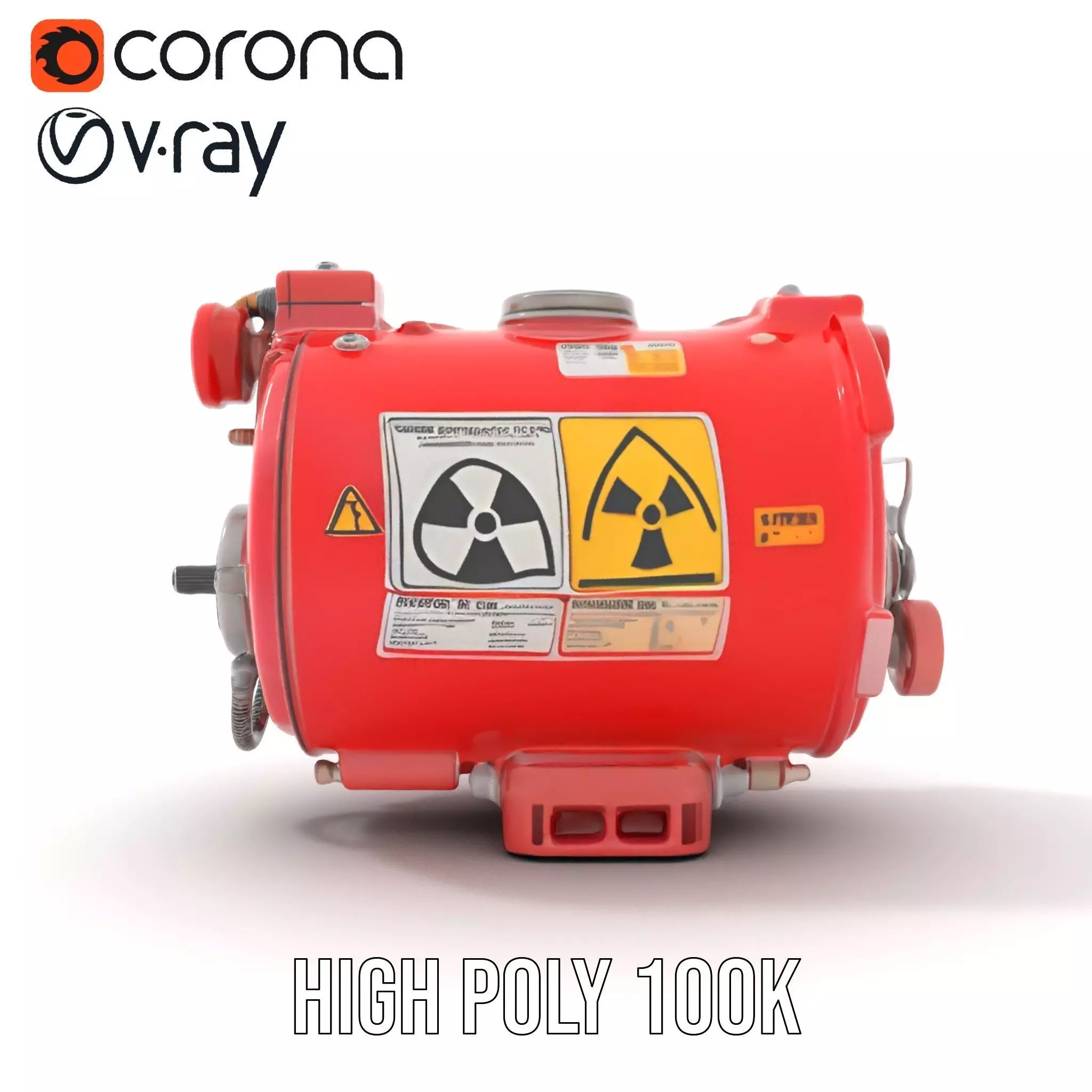 Nuclear Warning Barrel model pack Low-poly 3D model_24