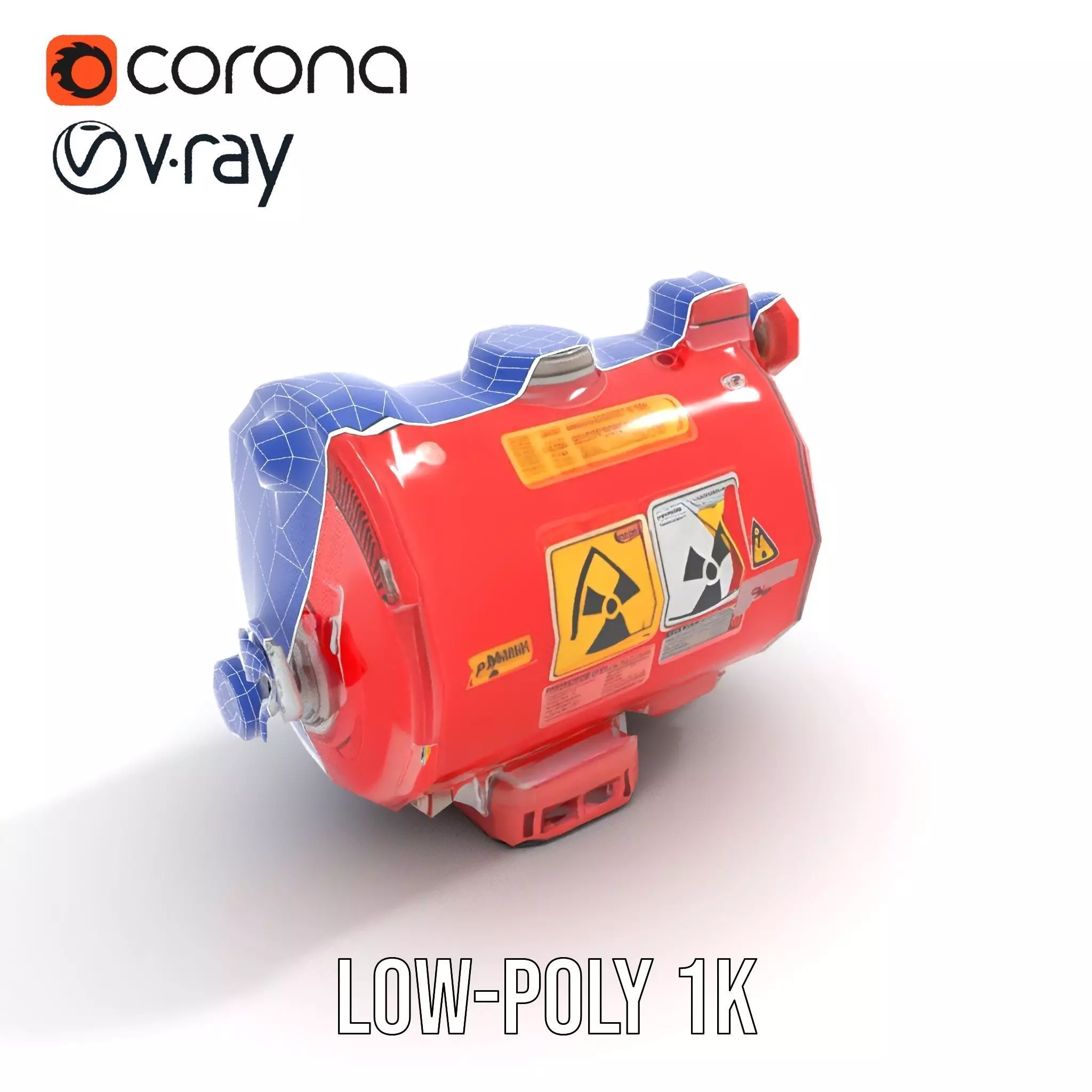 Nuclear Warning Barrel model pack Low-poly 3D model_29