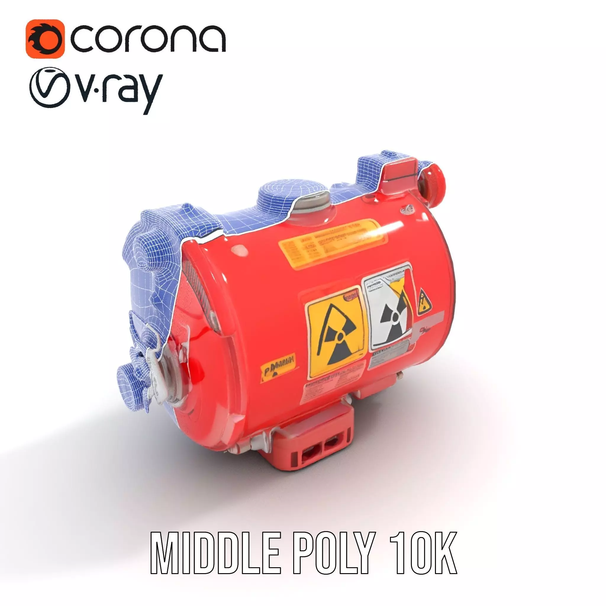 Nuclear Warning Barrel model pack Low-poly 3D model_16