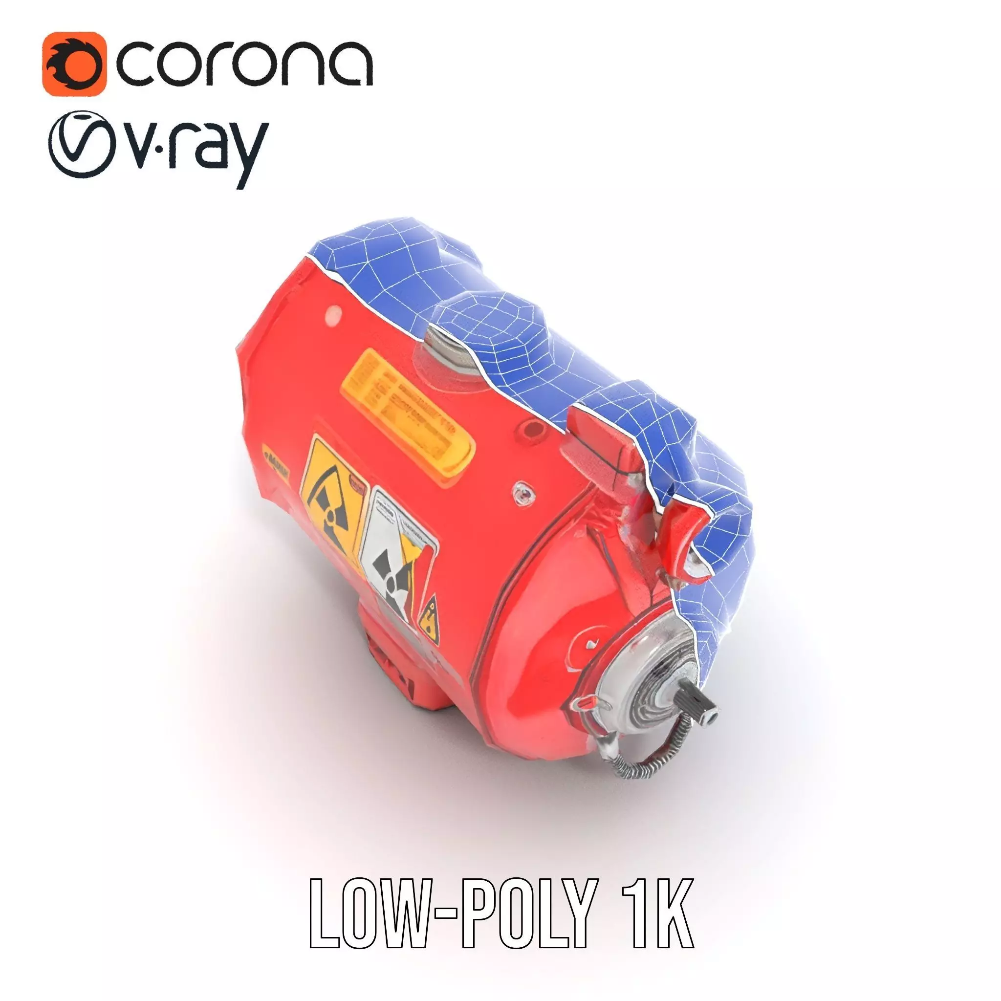 Nuclear Warning Barrel model pack Low-poly 3D model_23