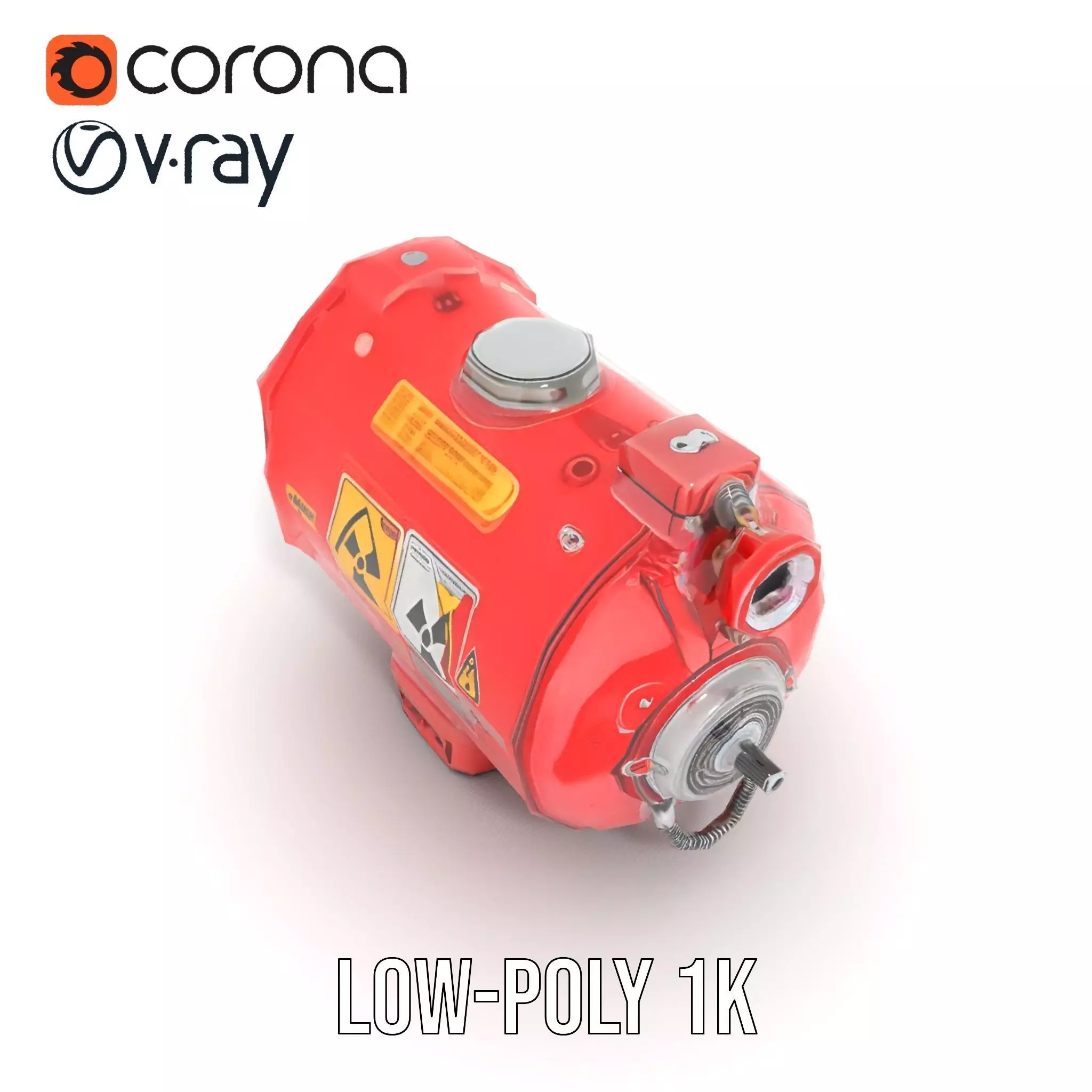 Nuclear Warning Barrel model pack Low-poly 3D model_9