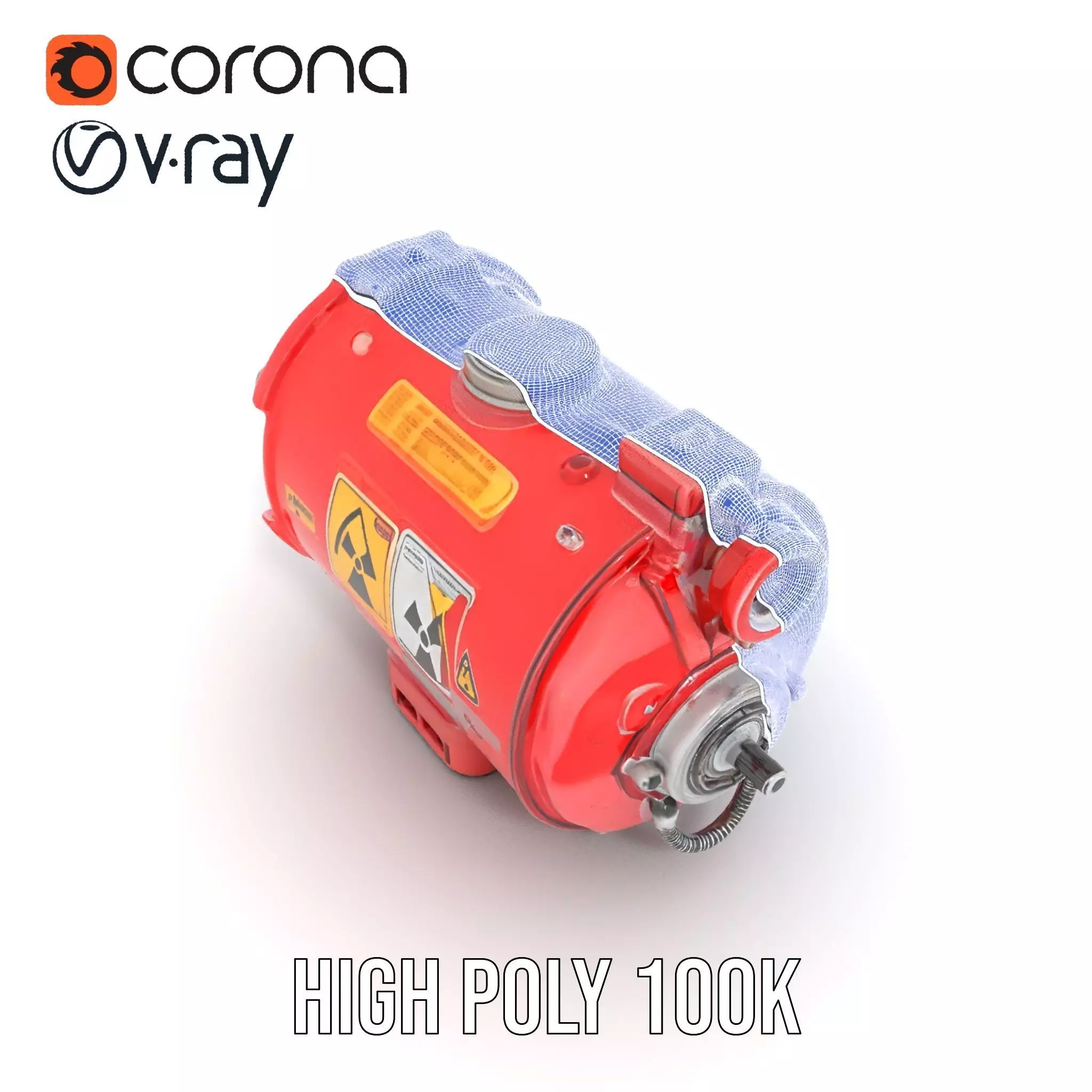 Nuclear Warning Barrel model pack Low-poly 3D model_34