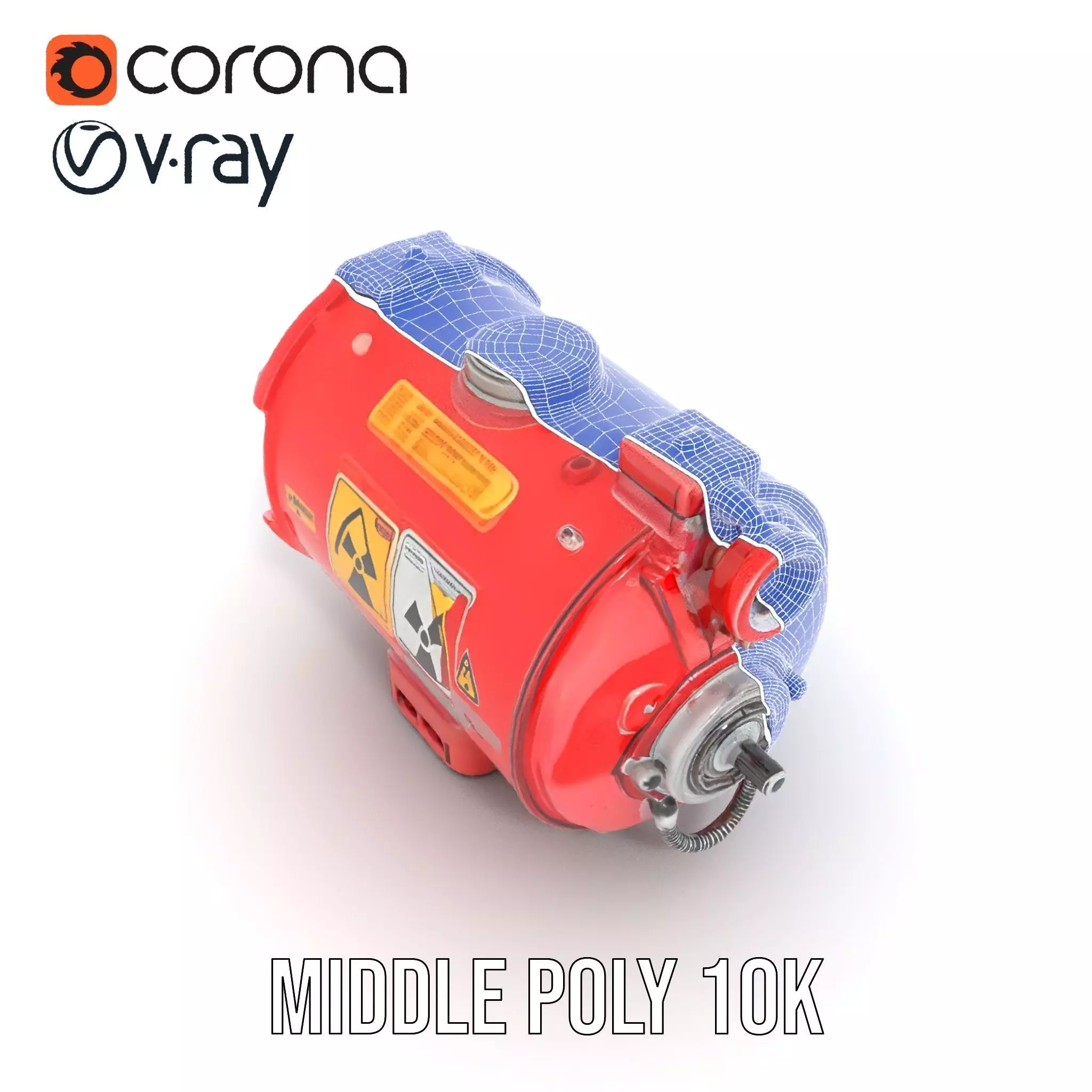 Nuclear Warning Barrel model pack Low-poly 3D model_19