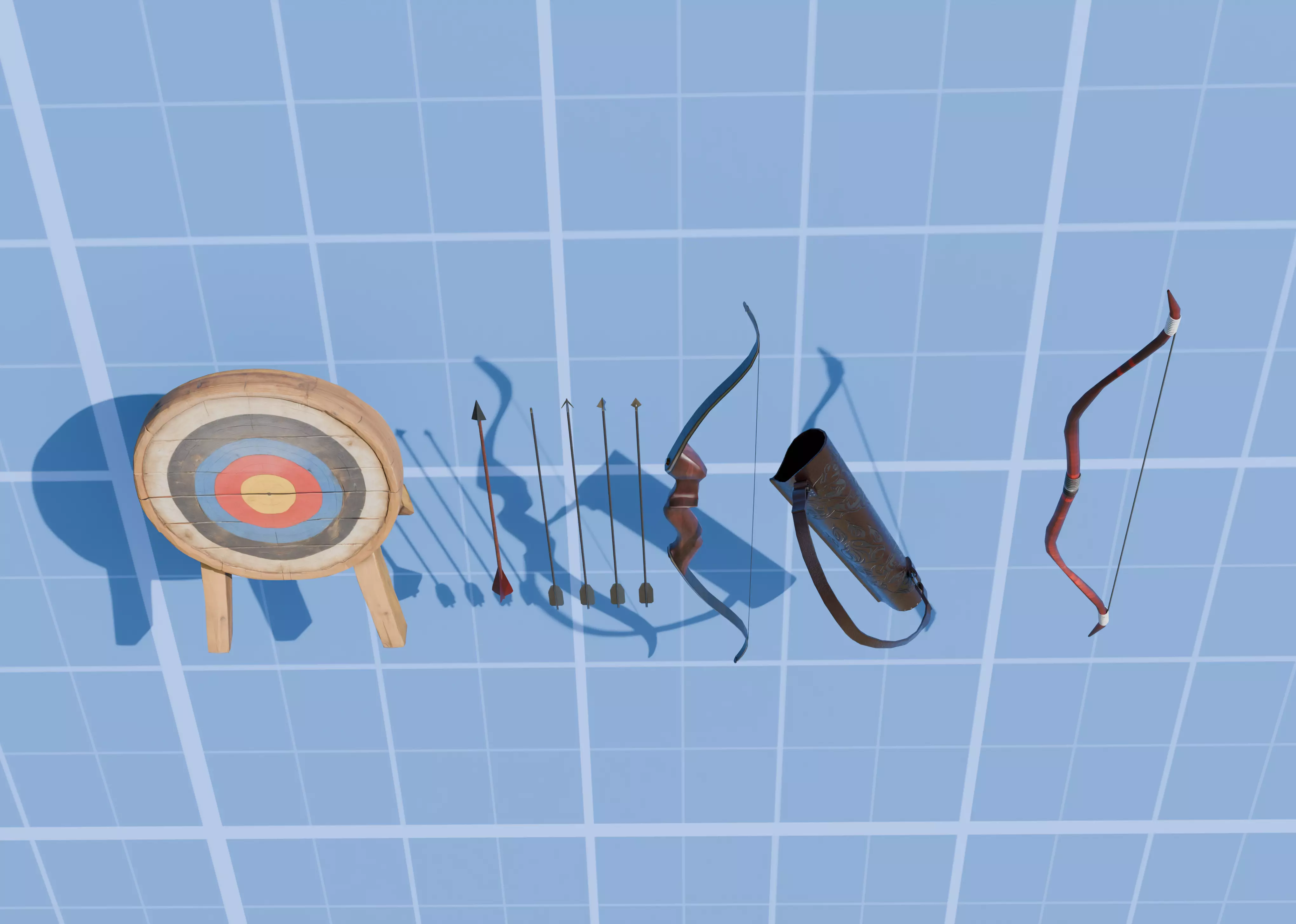 bow pack low poly  Low-poly 3D model_9