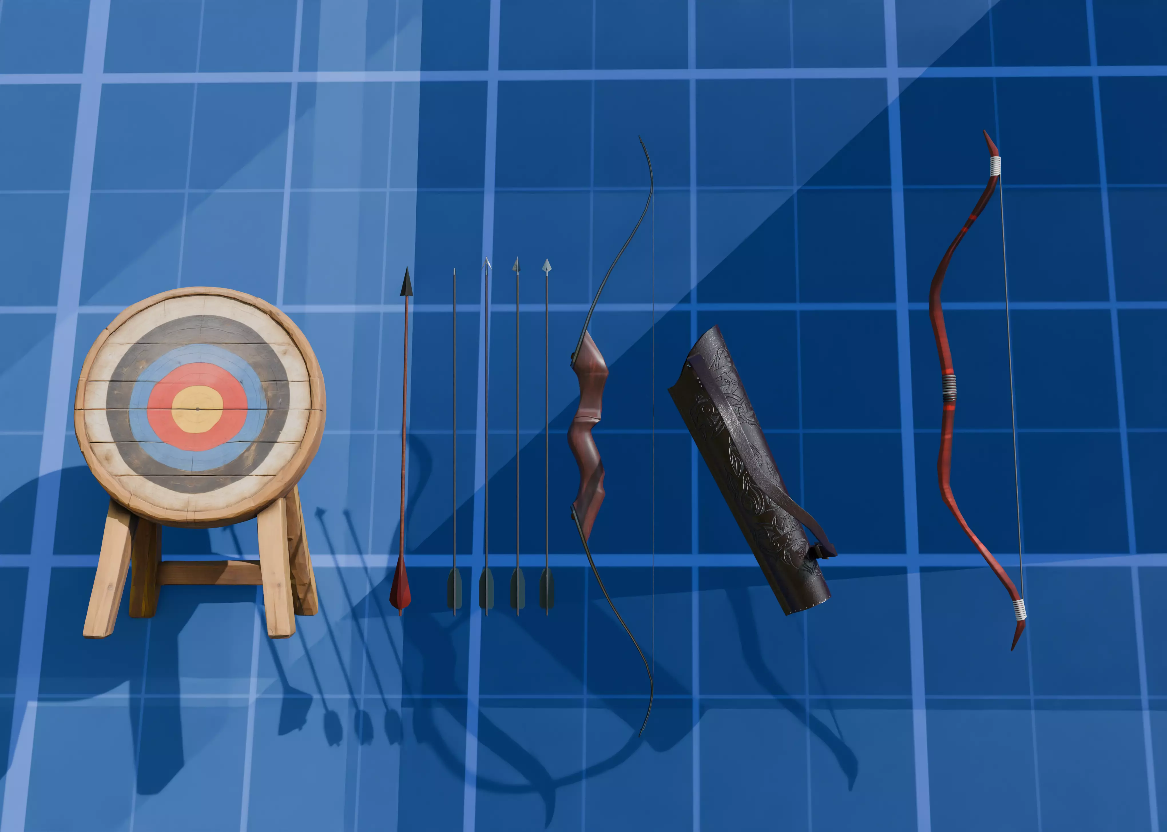 bow pack low poly  Low-poly 3D model_7