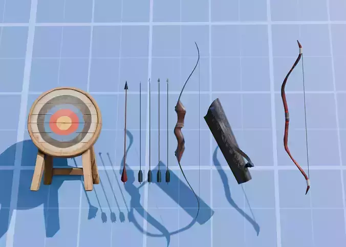 bow pack low poly  Low-poly 3D model
