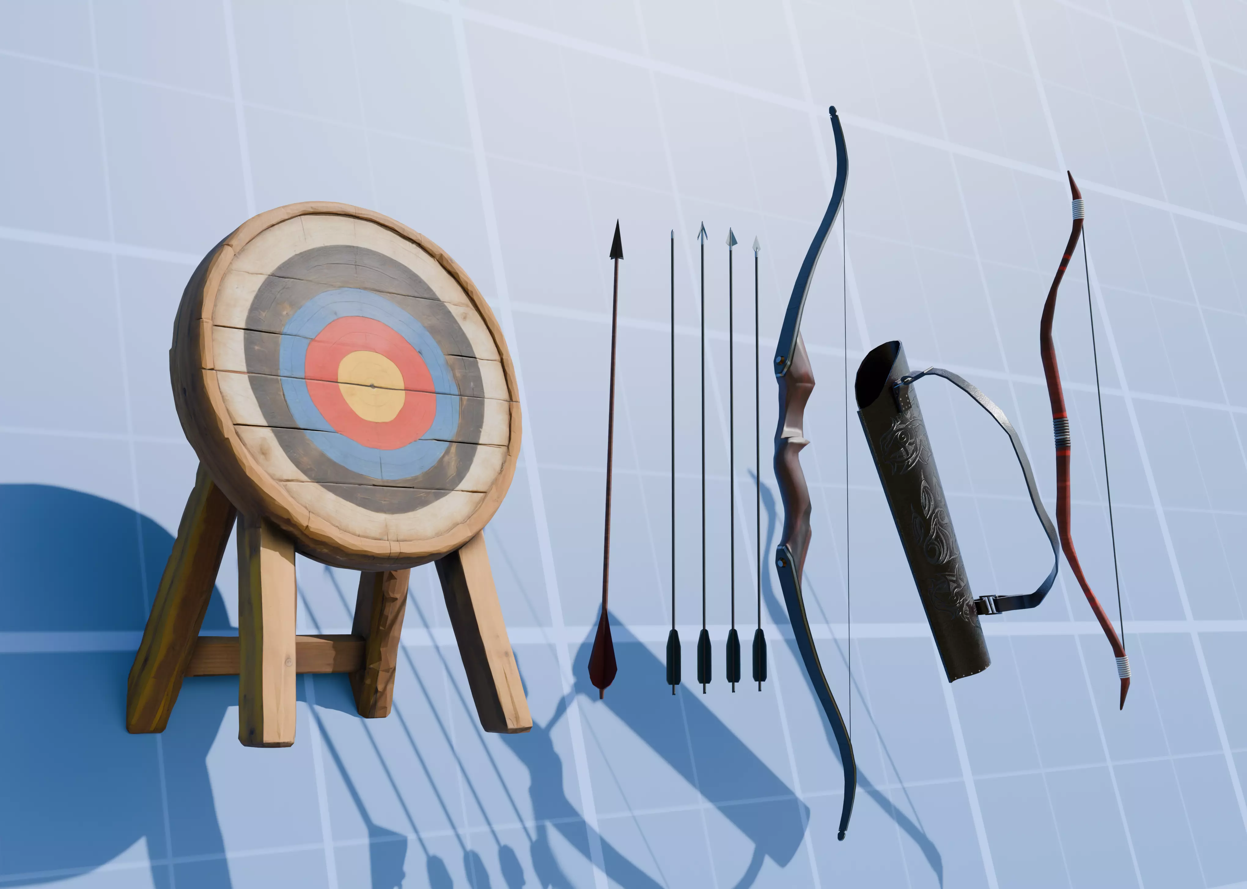 bow pack low poly  Low-poly 3D model_2