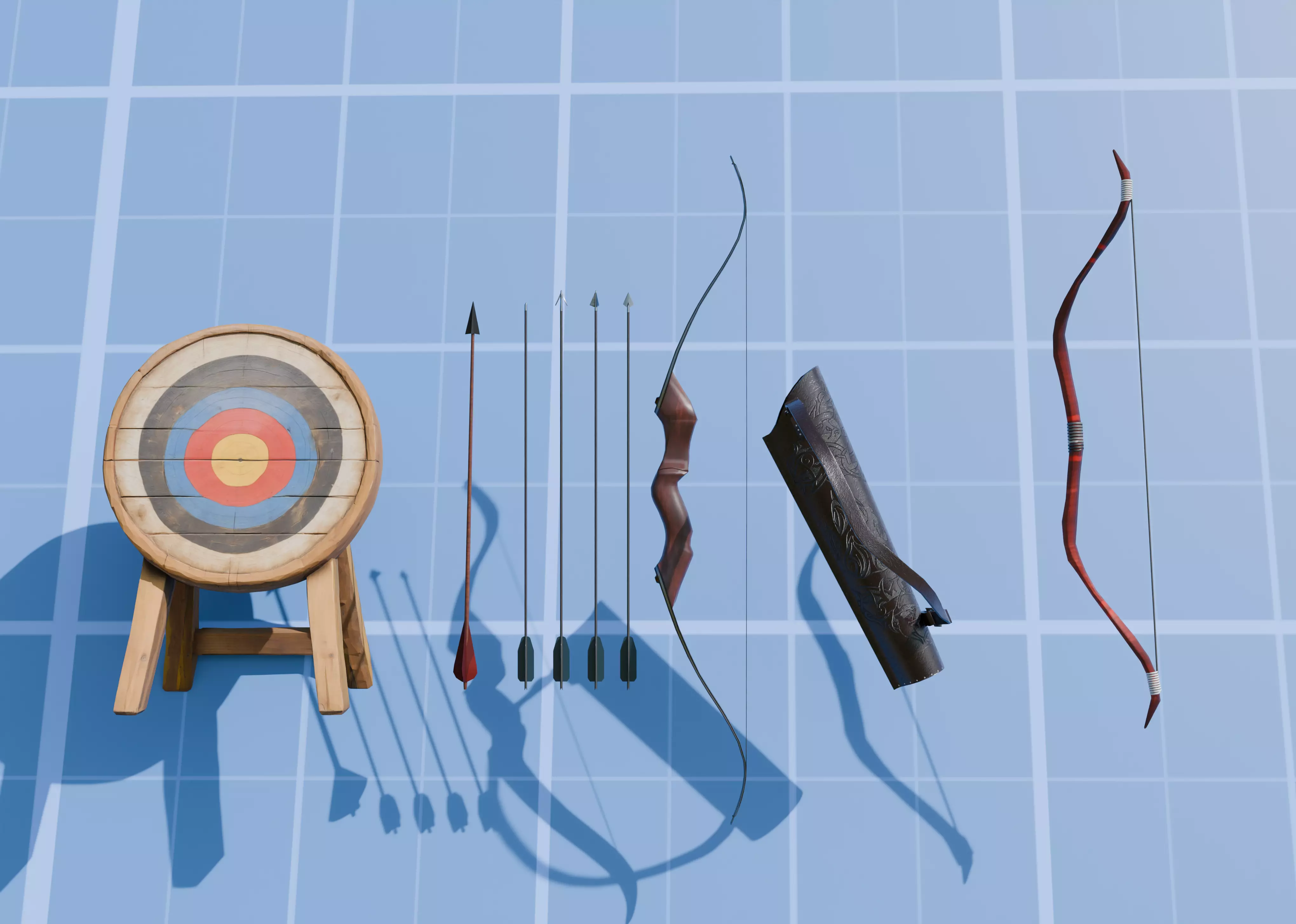 bow pack low poly  Low-poly 3D model_1