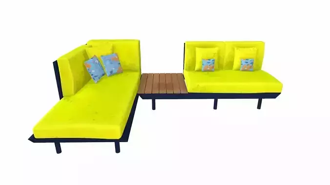 Canape Modern Sofa Green PBR Textured