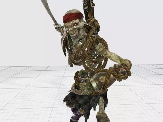 Spinal fighting swashbuckler Low-poly 3D model_4