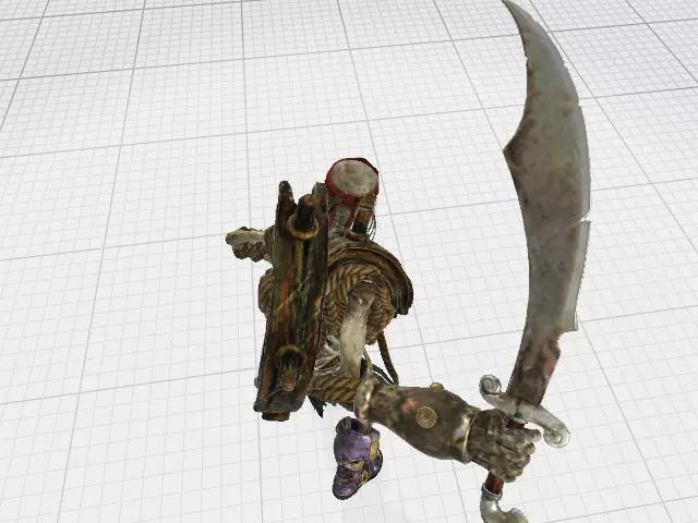 Spinal fighting swashbuckler Low-poly 3D model_3