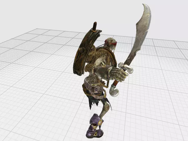 Spinal fighting swashbuckler Low-poly 3D model_0