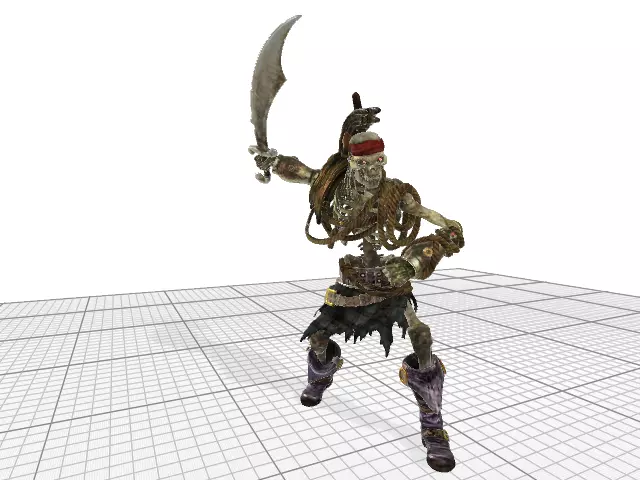 Spinal fighting swashbuckler Low-poly 3D model_5