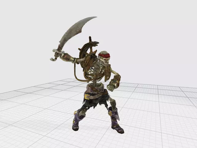 Spinal fighting swashbuckler Low-poly 3D model_7