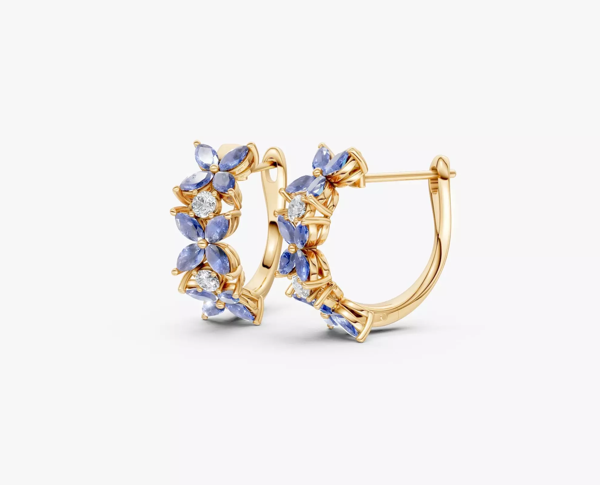 N ER013 Marquise cut diamond huggie earring  3D print model_0