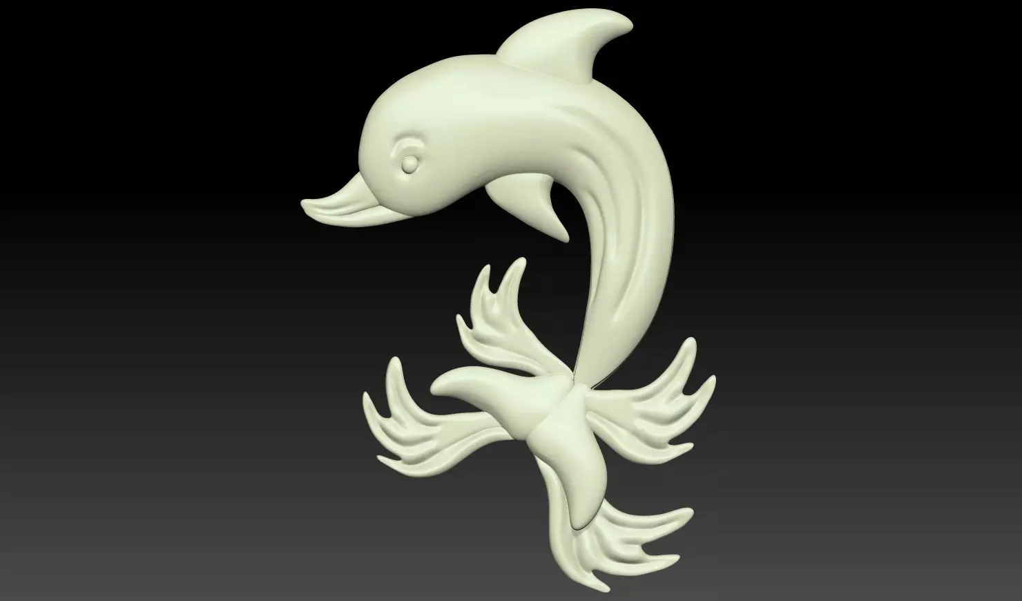 Dolphin Relief 3D Model 3D print model_0