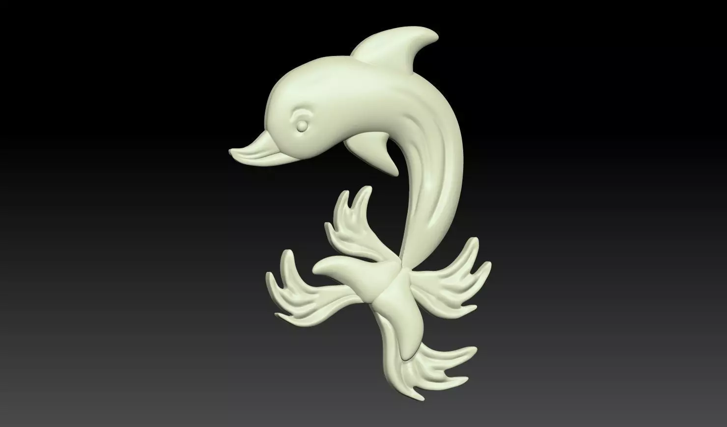 Dolphin Relief 3D Model 3D print model_5