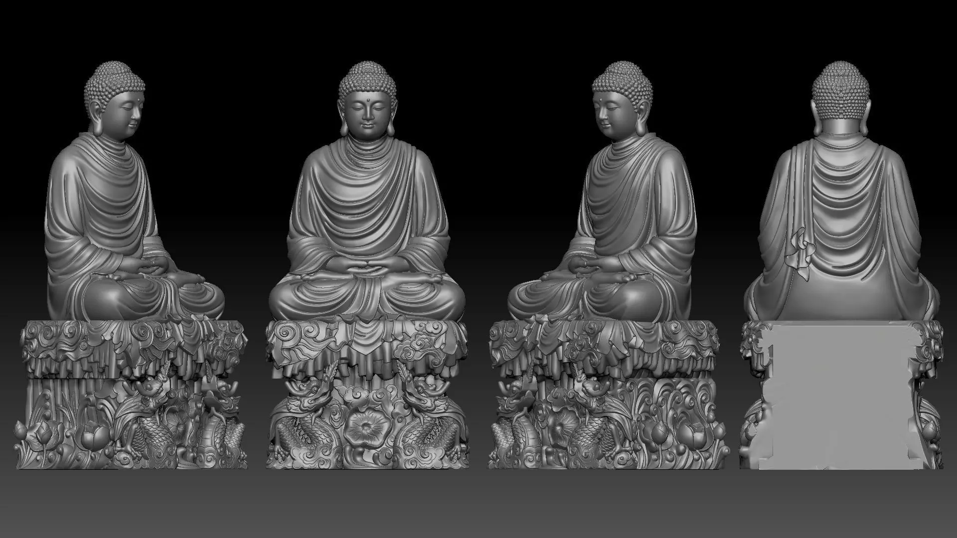 Shakyamuni Buddha 3D print model_4