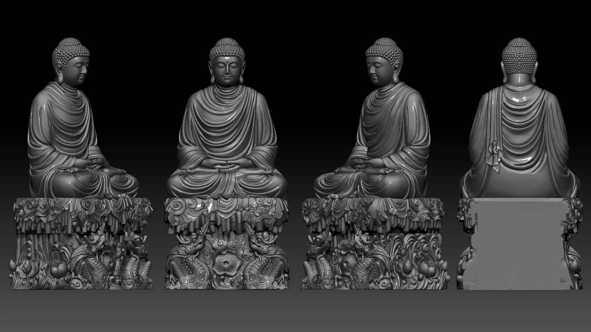 Shakyamuni Buddha 3D print model_1