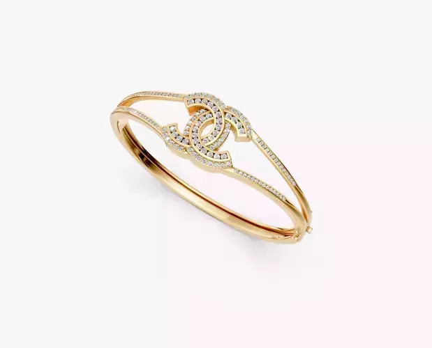 N BG01 CC Bangle with diamonds double rows