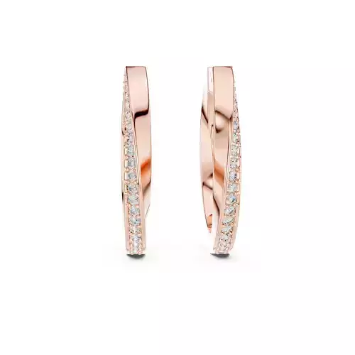 Round Cut Diamond Knife Edge Earring 3DM STL Video