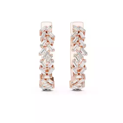 Baguette Cut Diamond Cluster Earring 3DM STL Video 3D print model