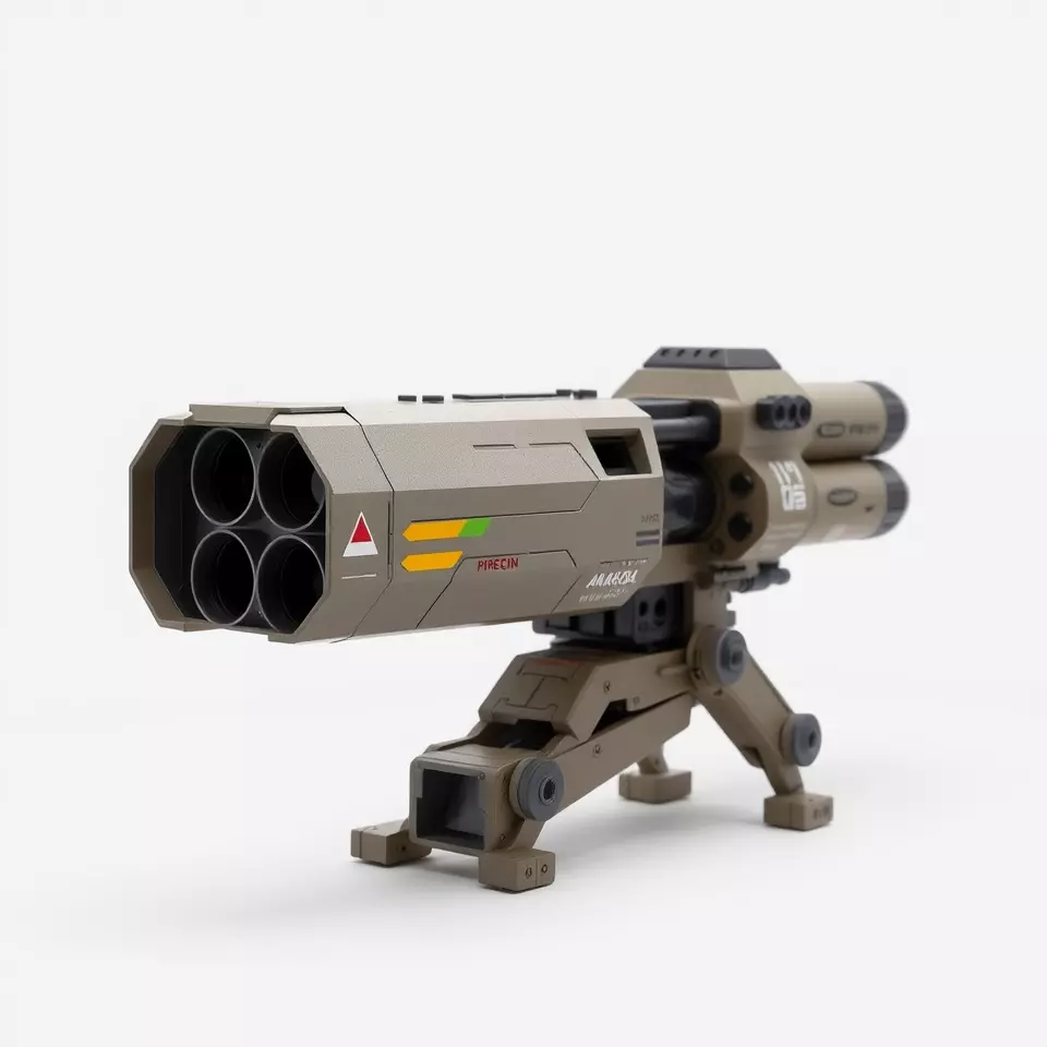 Futuristic Artillery Cannon Model Pack Low-poly 3D model_3