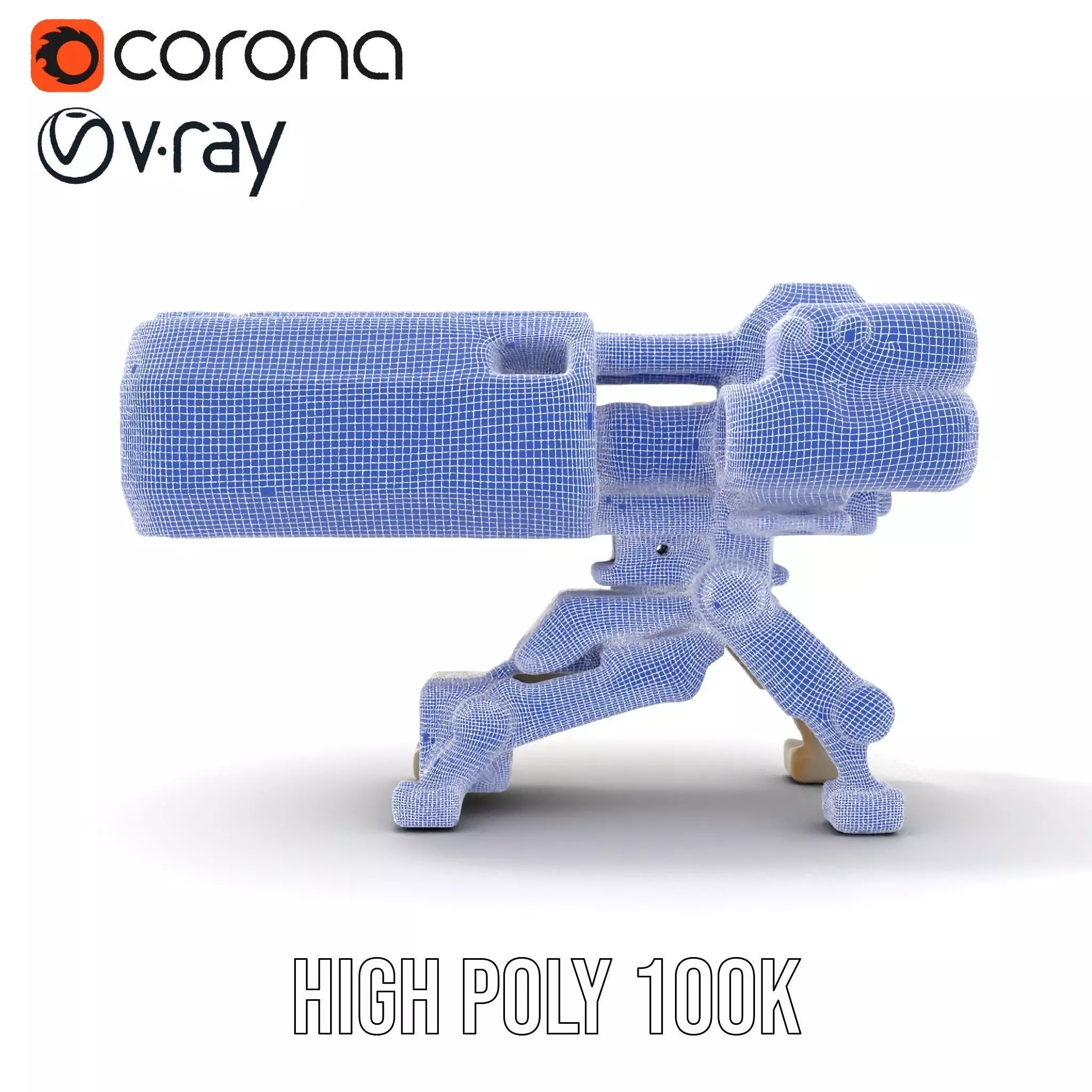 Futuristic Artillery Cannon Model Pack Low-poly 3D model_35