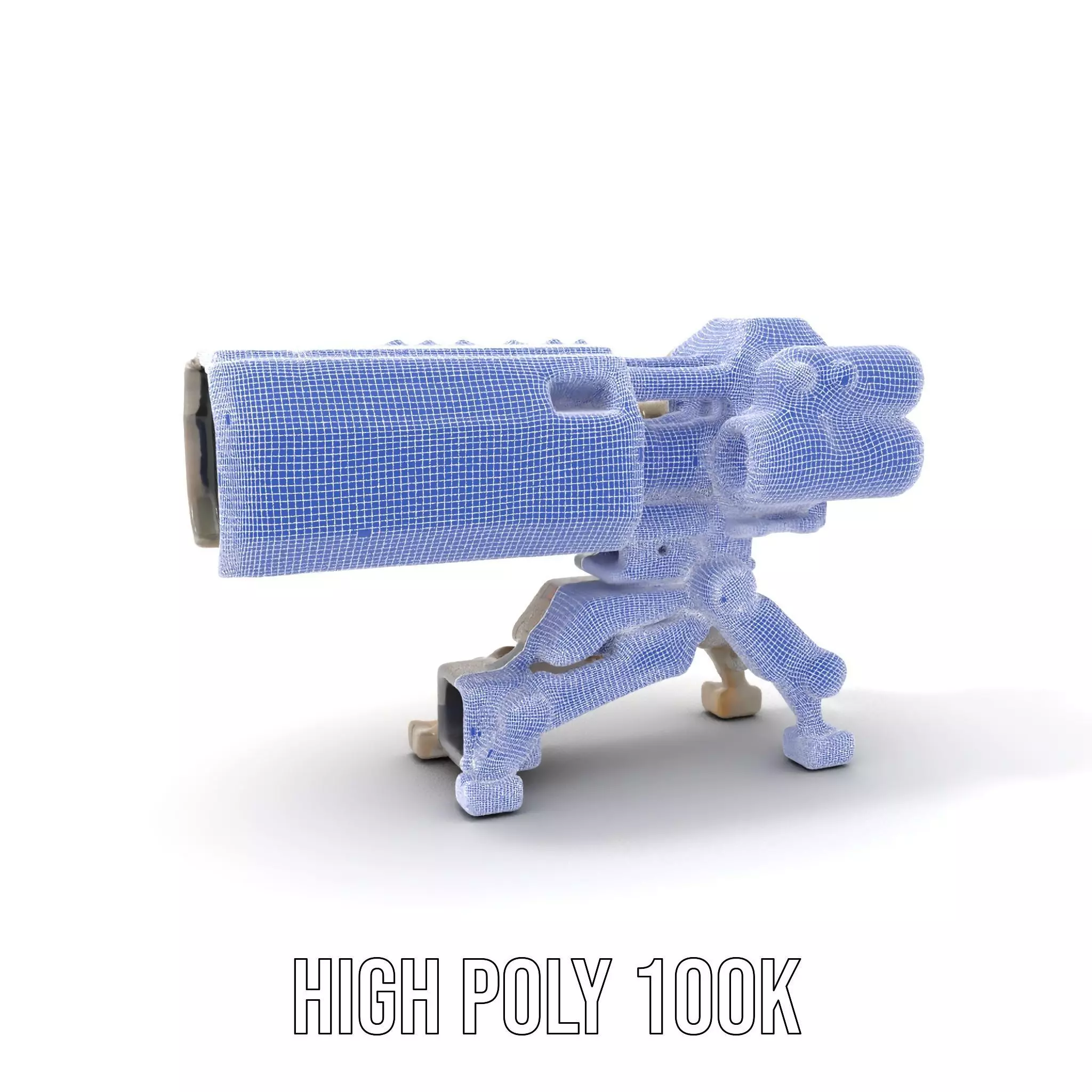 Futuristic Artillery Cannon Model Pack Low-poly 3D model_5