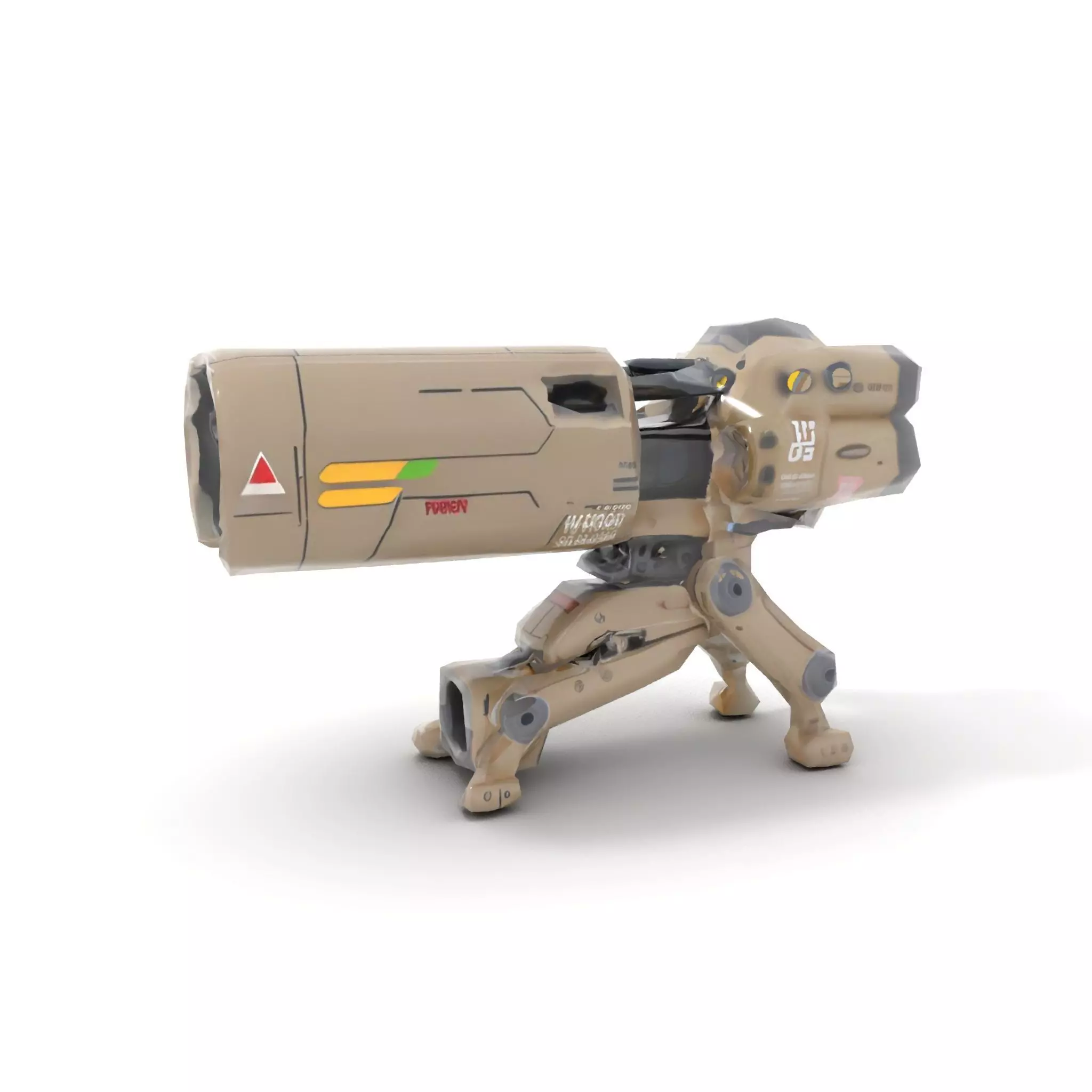 Futuristic Artillery Cannon Model Pack Low-poly 3D model_26