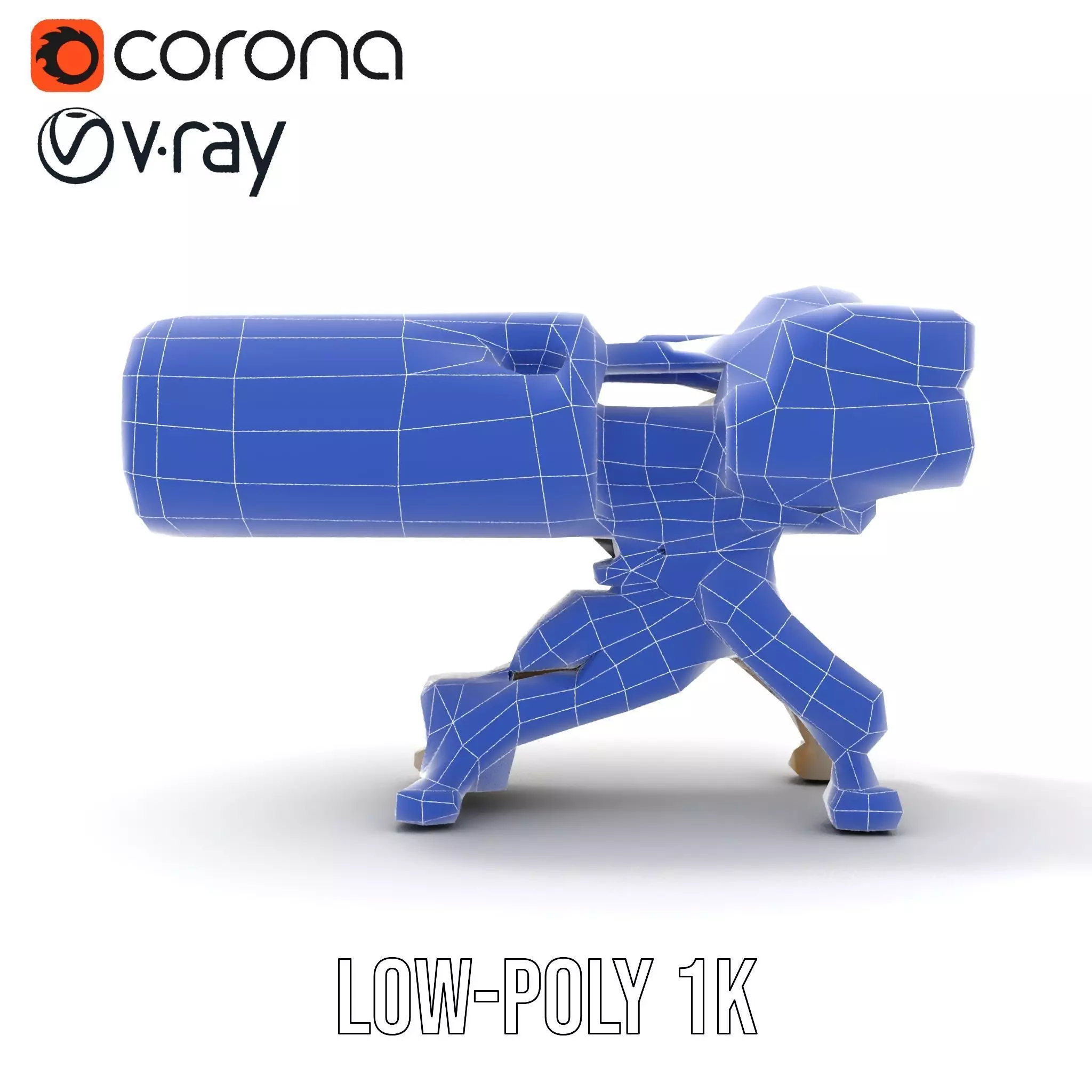 Futuristic Artillery Cannon Model Pack Low-poly 3D model_29