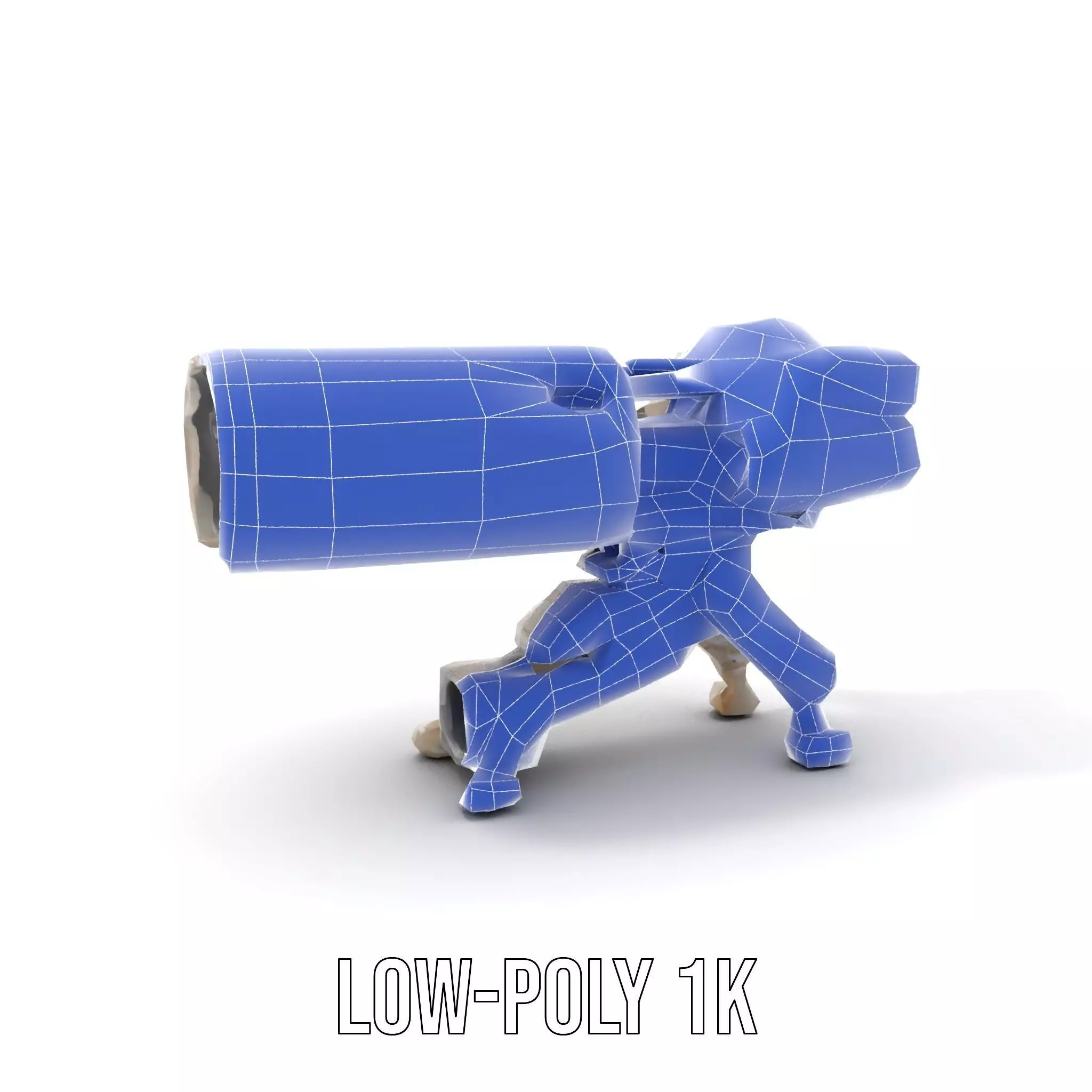 Futuristic Artillery Cannon Model Pack Low-poly 3D model_13