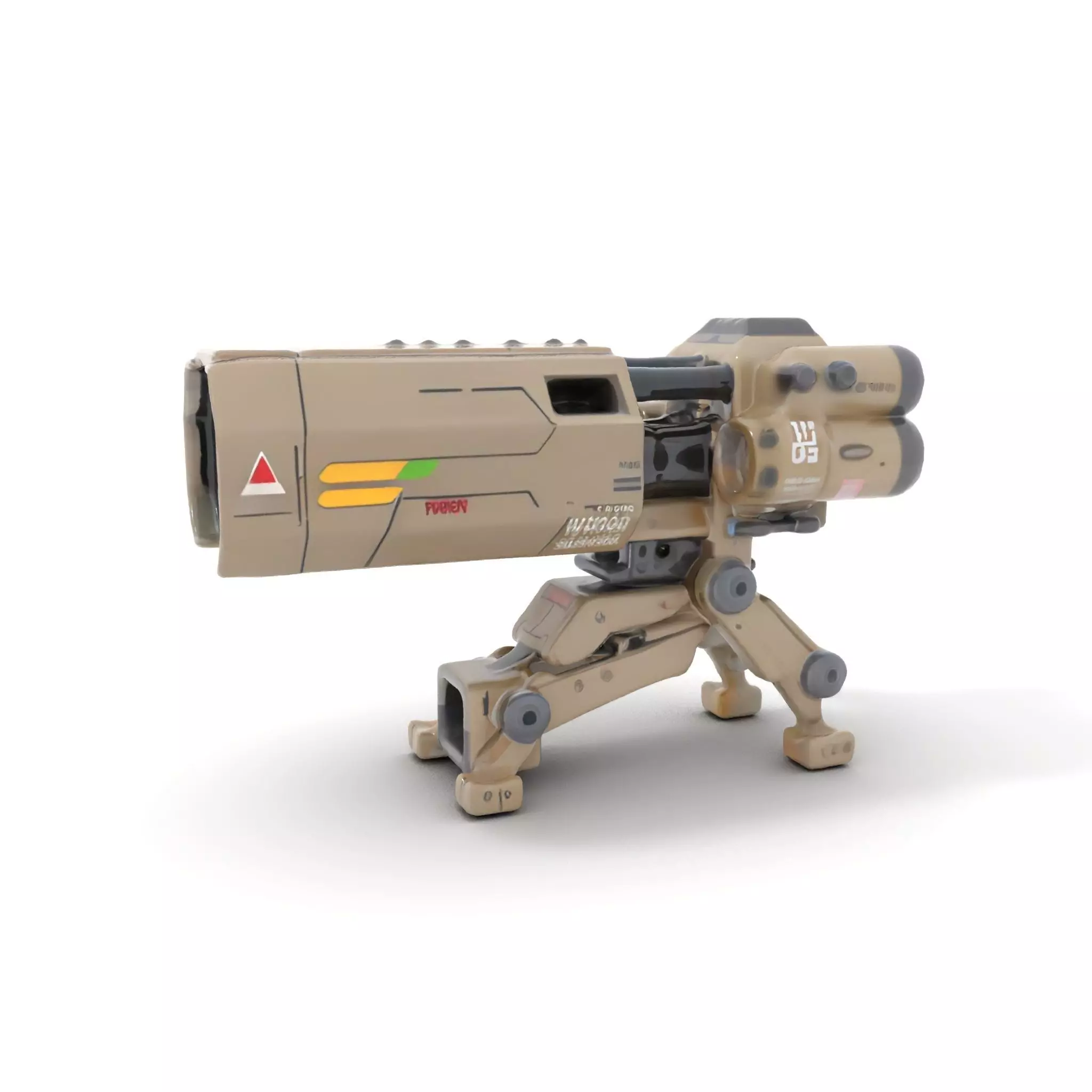 Futuristic Artillery Cannon Model Pack Low-poly 3D model_0