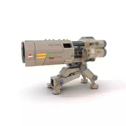 Futuristic Artillery Cannon Model Pack Low-poly 3D model