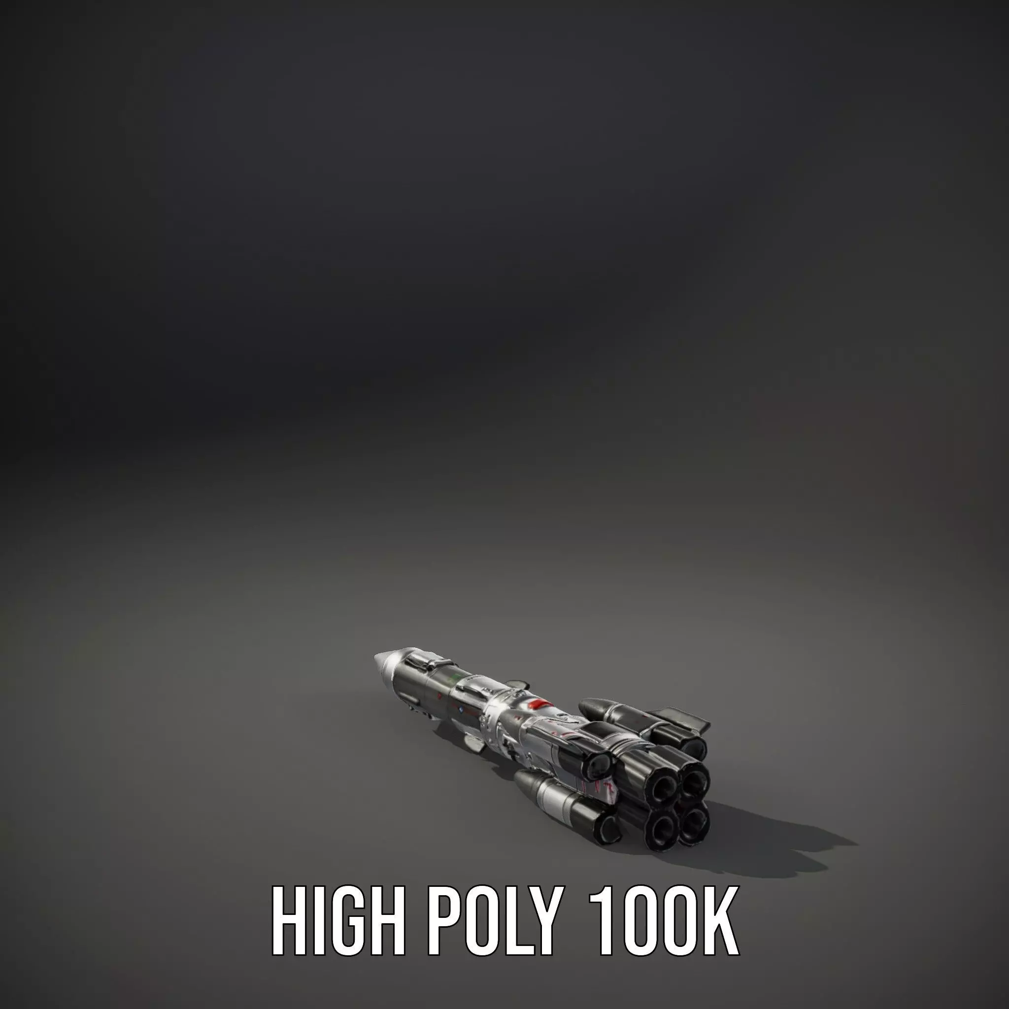 Futuristic Space Rocket model pack Low-poly 3D model_9