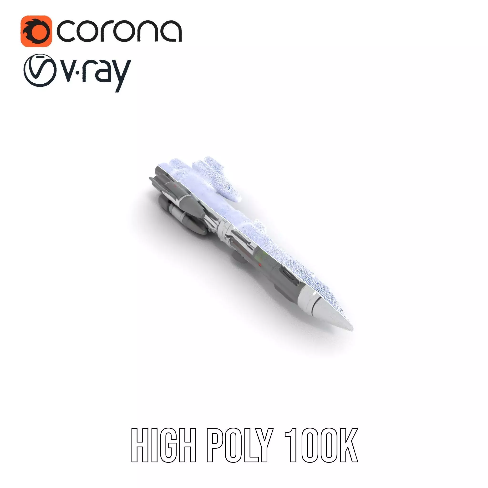 Futuristic Space Rocket model pack Low-poly 3D model_35