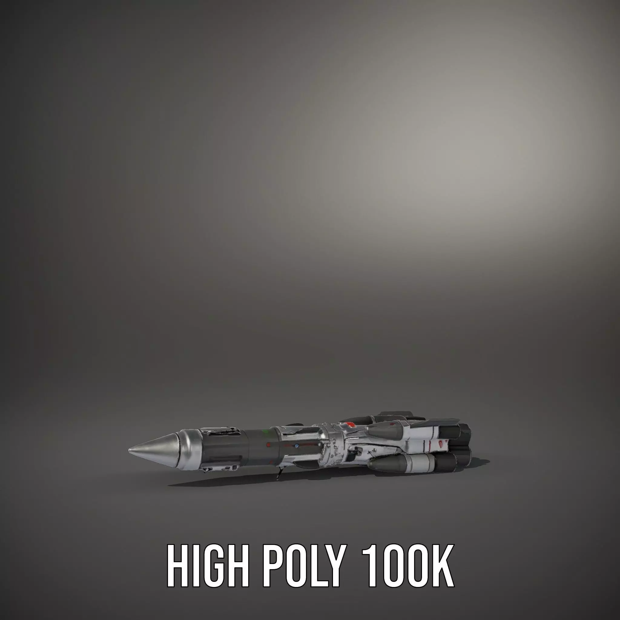 Futuristic Space Rocket model pack Low-poly 3D model_11