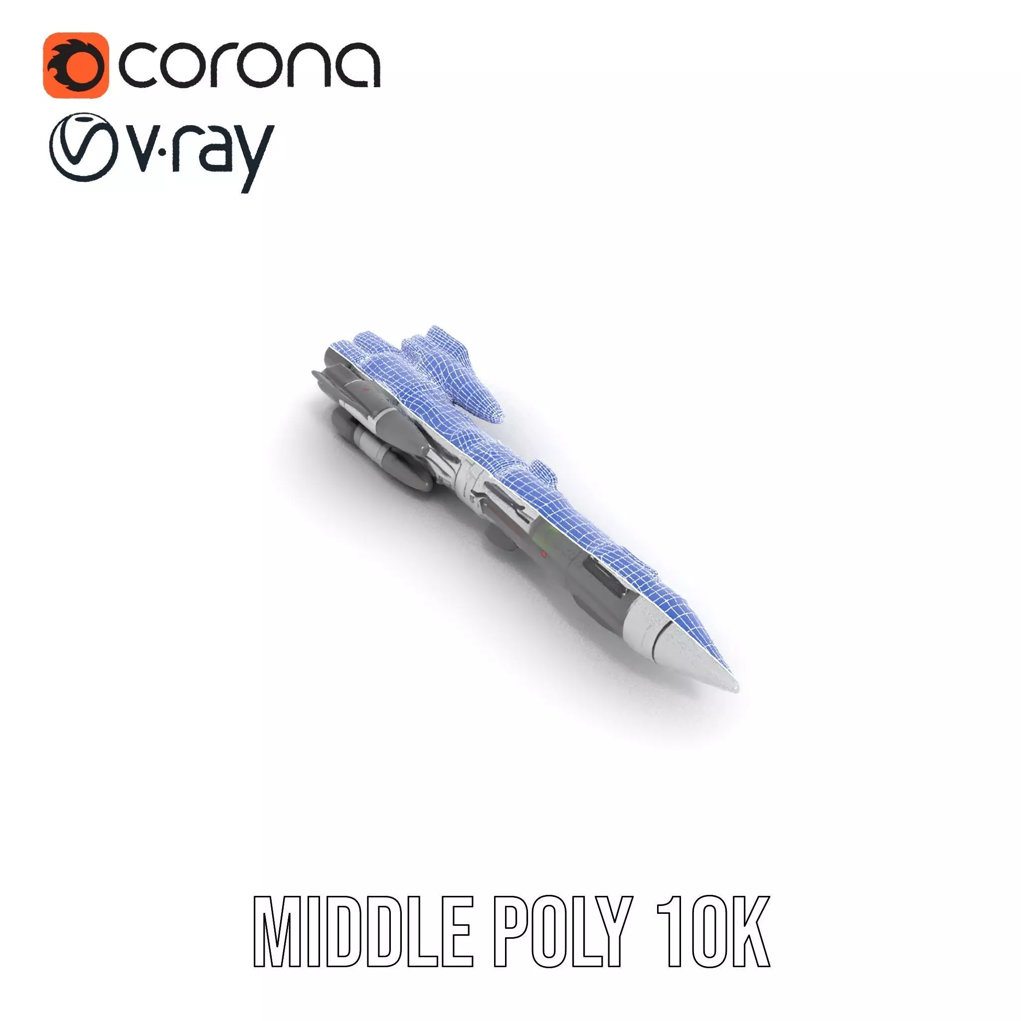 Futuristic Space Rocket model pack Low-poly 3D model_28