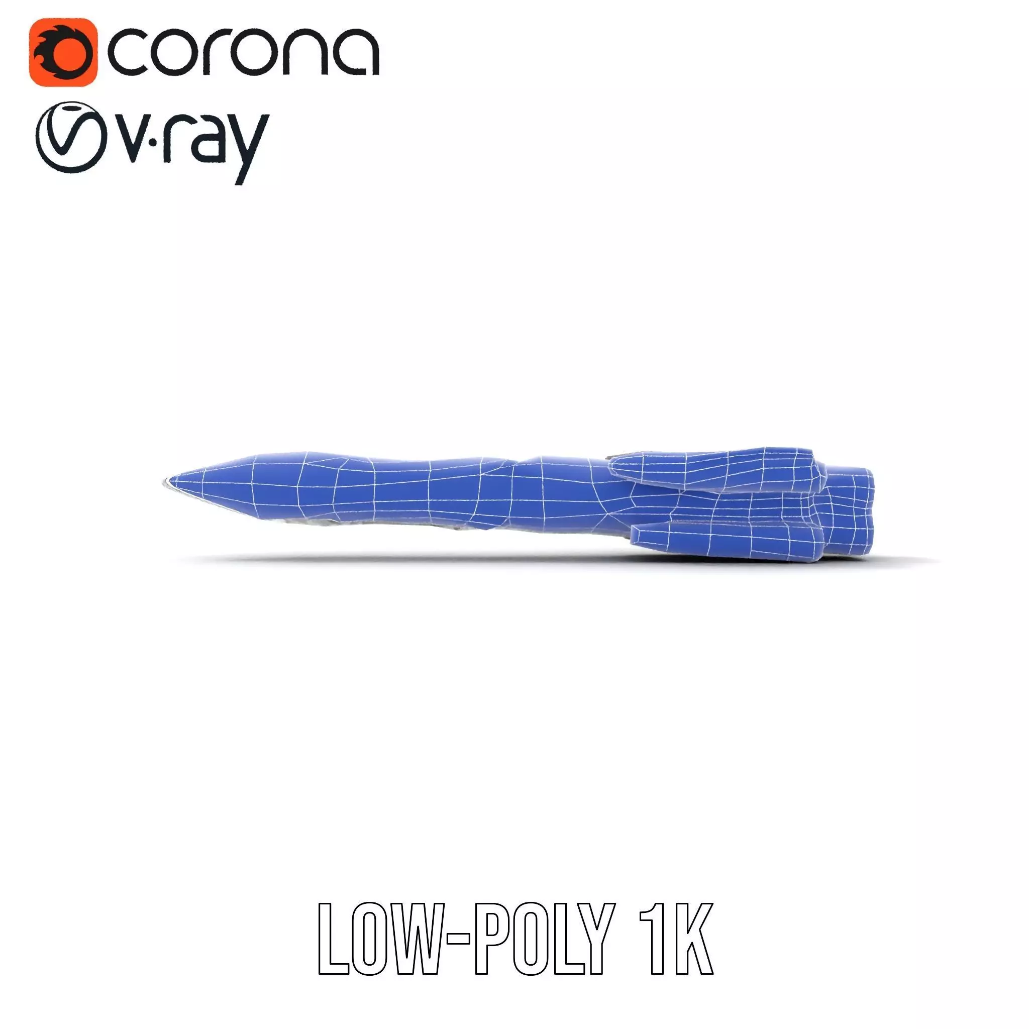 Futuristic Space Rocket model pack Low-poly 3D model_10