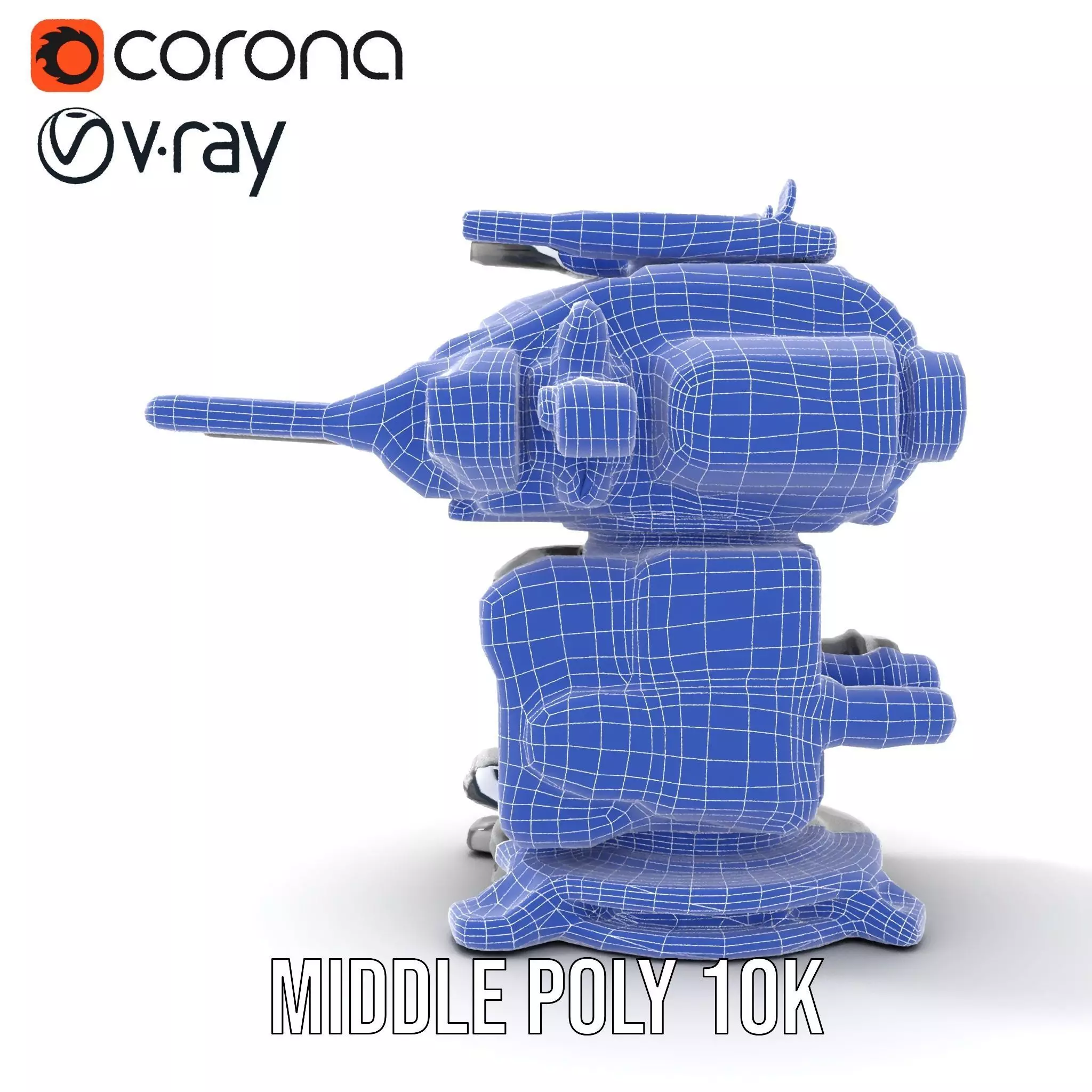 Futuristic Turret Model Pack with Advanced Features Low-poly 3D model_28