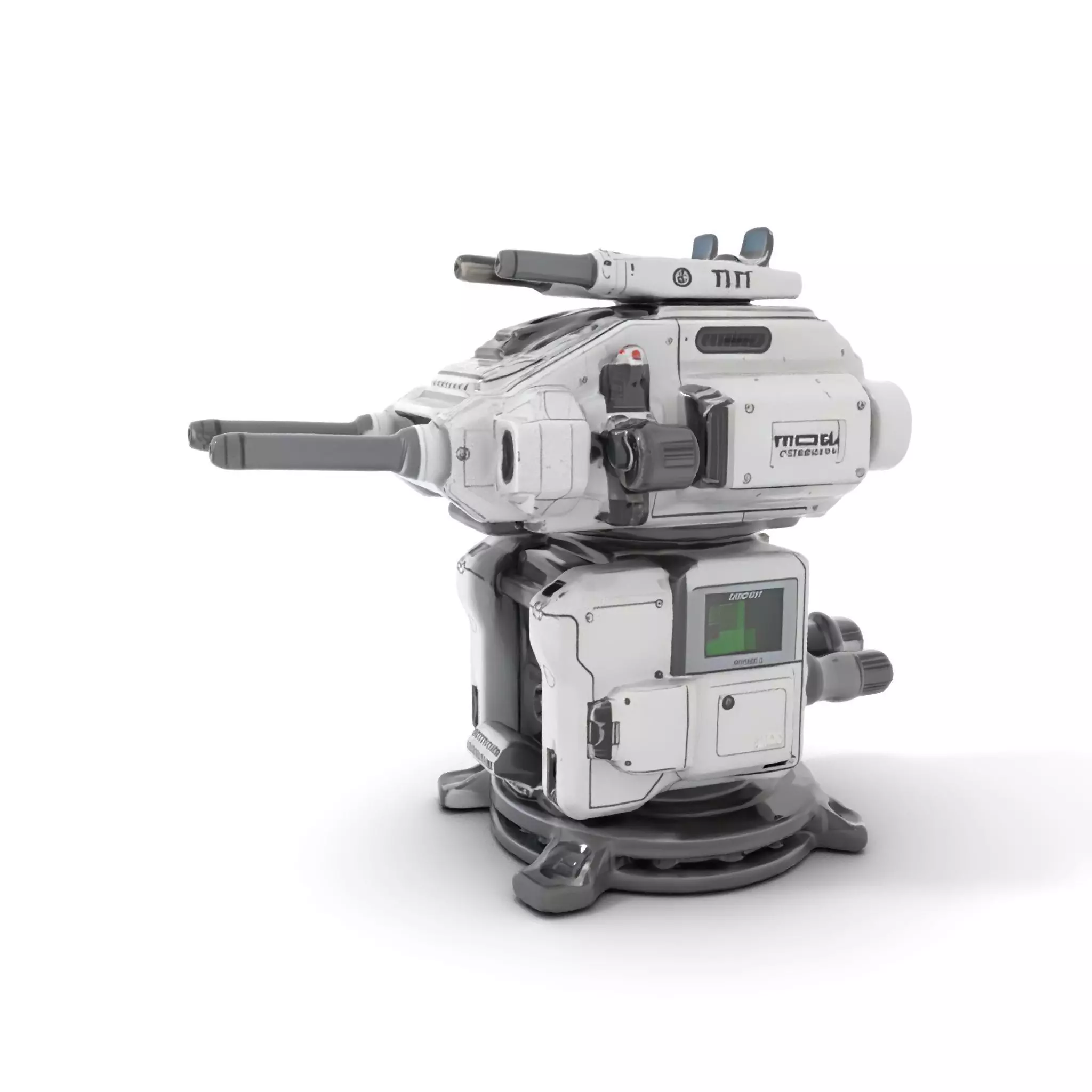 Futuristic Turret Model Pack with Advanced Features Low-poly 3D model_0