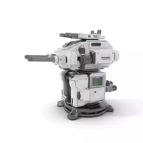 Futuristic Turret Model Pack with Advanced Features Low-poly 3D model
