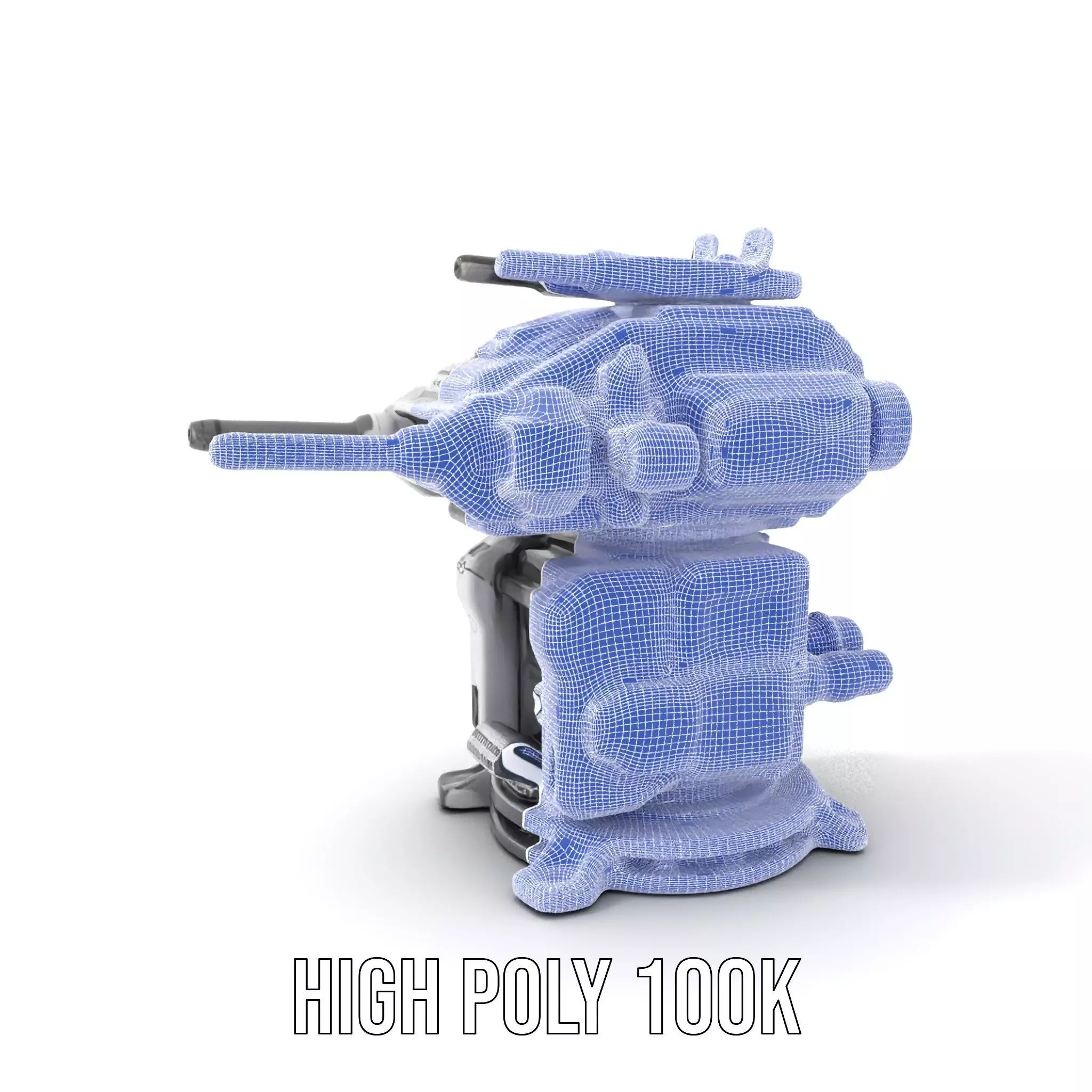 Futuristic Turret Model Pack with Advanced Features Low-poly 3D model_5